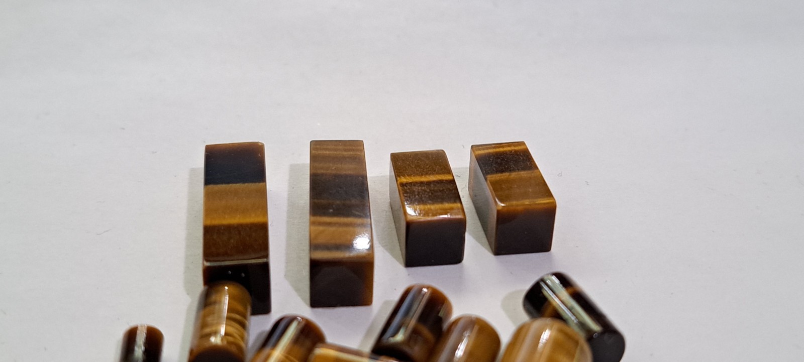 Lot of Tiger Eye Tube Stones As Pictured Nice Stones