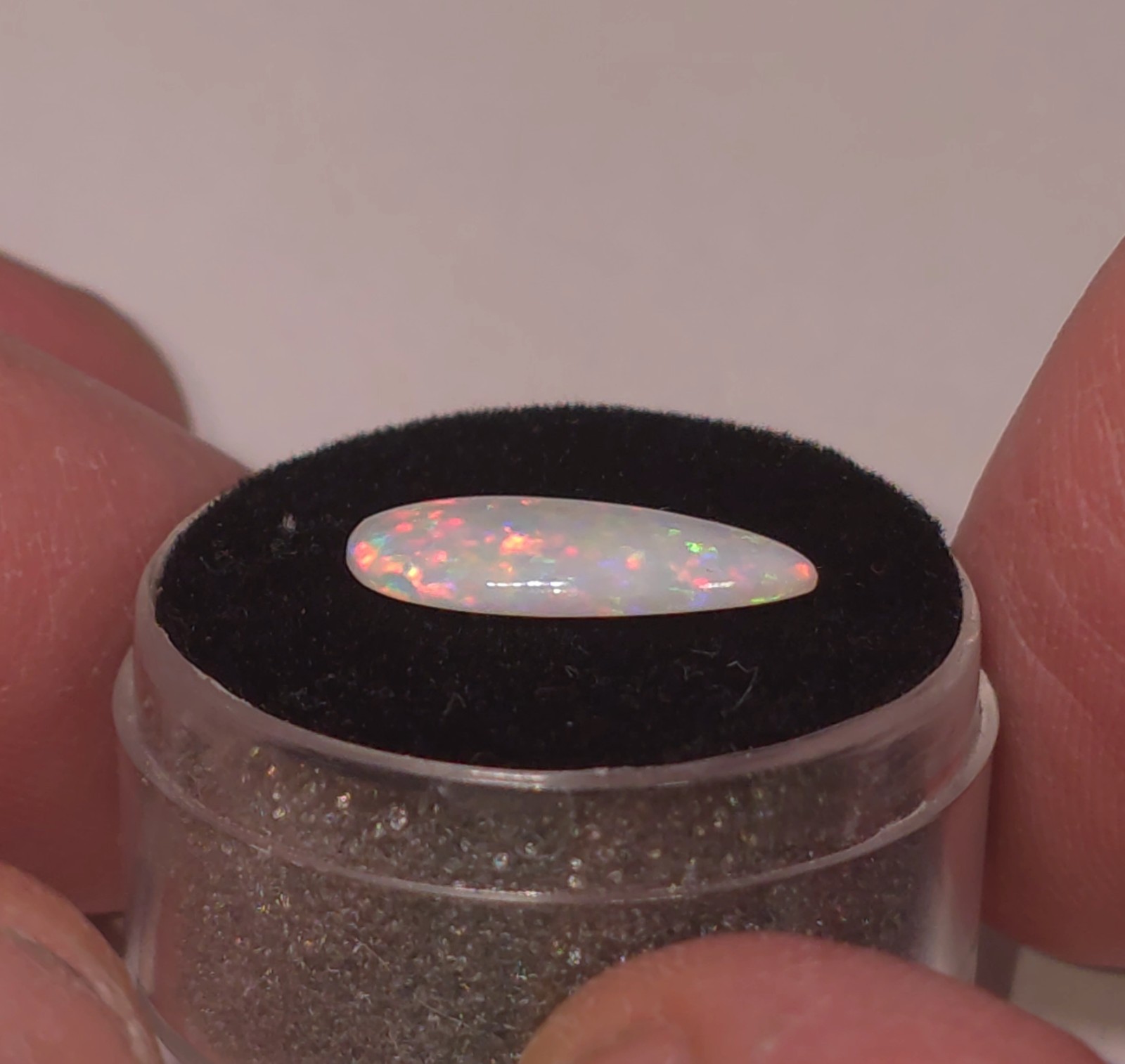 White Opal Coober Pedy Australia Natural Opal Pear Cabochon – 16 mm x 7.5 mm