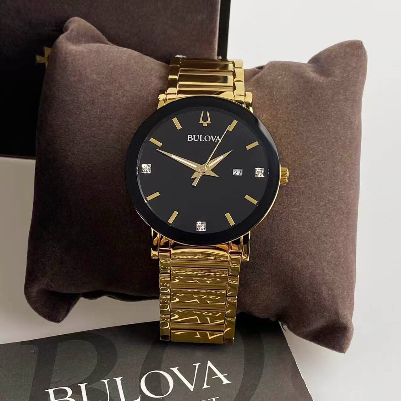 Bulova 97D116 Futuro Modern Black Dial Stainless Steel Men’s Quartz Watch 42 mm