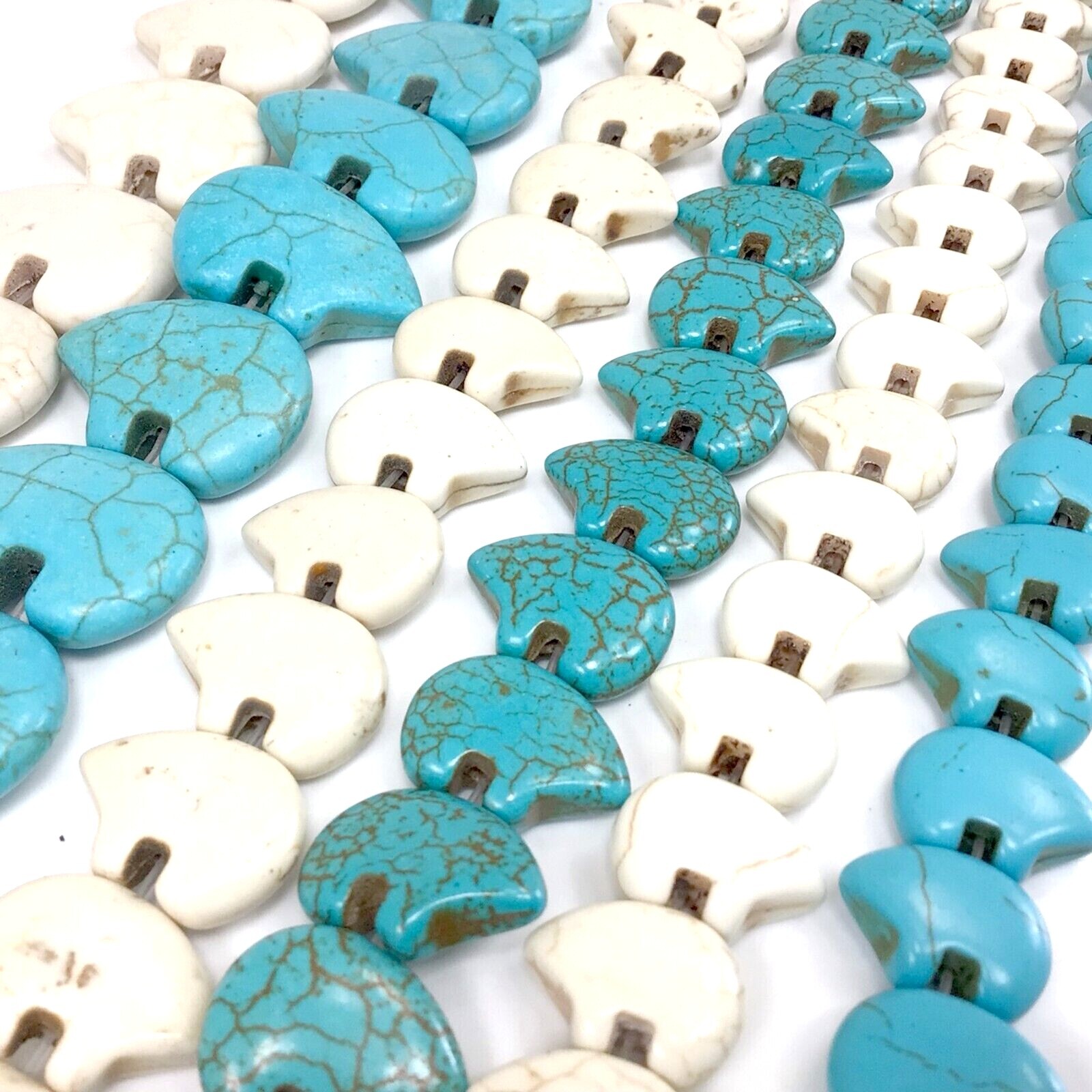 3 Color Howlite Zuni Bear Bead AA Magnesite Turquoise Loose Beads 15″ Strand