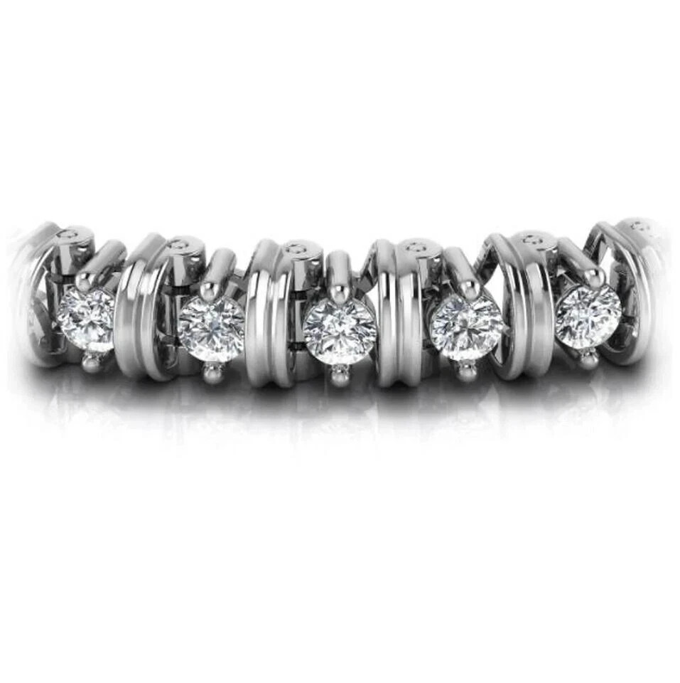 14K White Gold Finish Diamond 5Ct Round Cut Lab Created Women’s Tennis Bracelet