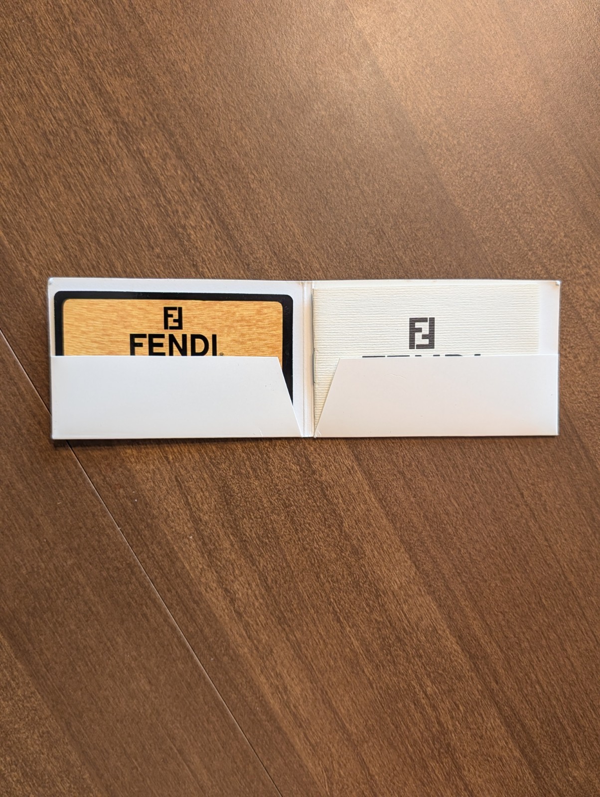Fendi Signed Logo Clip-On Earrings Gold Tone Round White Imitation Pearl