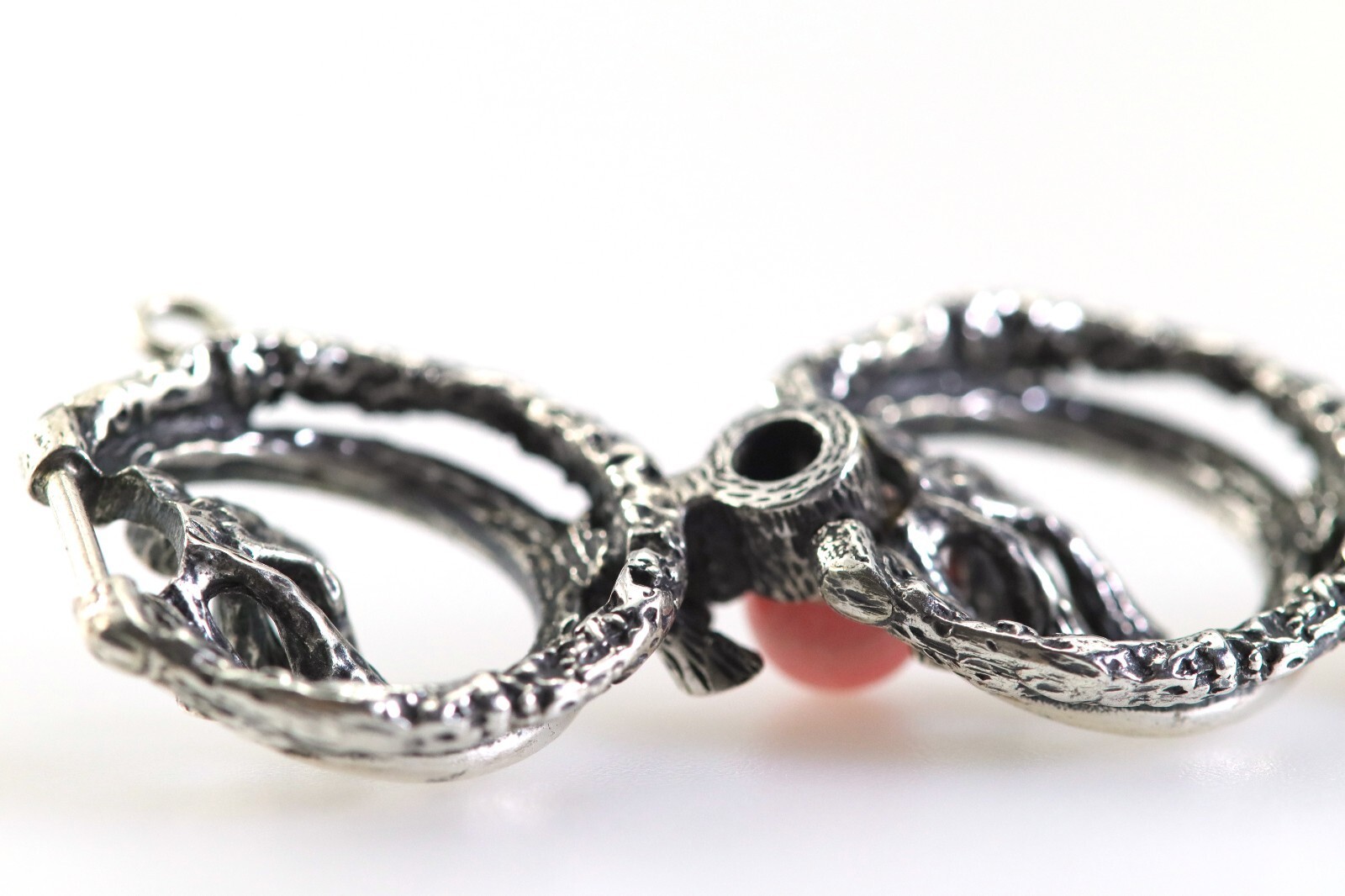 Floral Sterling Silver (925) Link Bracelet, with Rhodochrosite, Floral, L: 19cm
