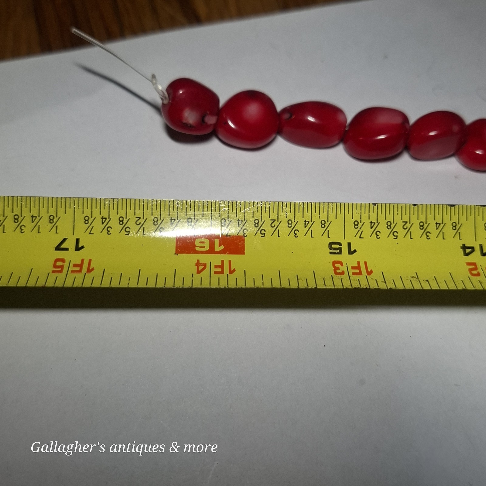 16 inch strand of Bamboo Coral Chuncks Cherry red Bamboo Coral beads Size varies
