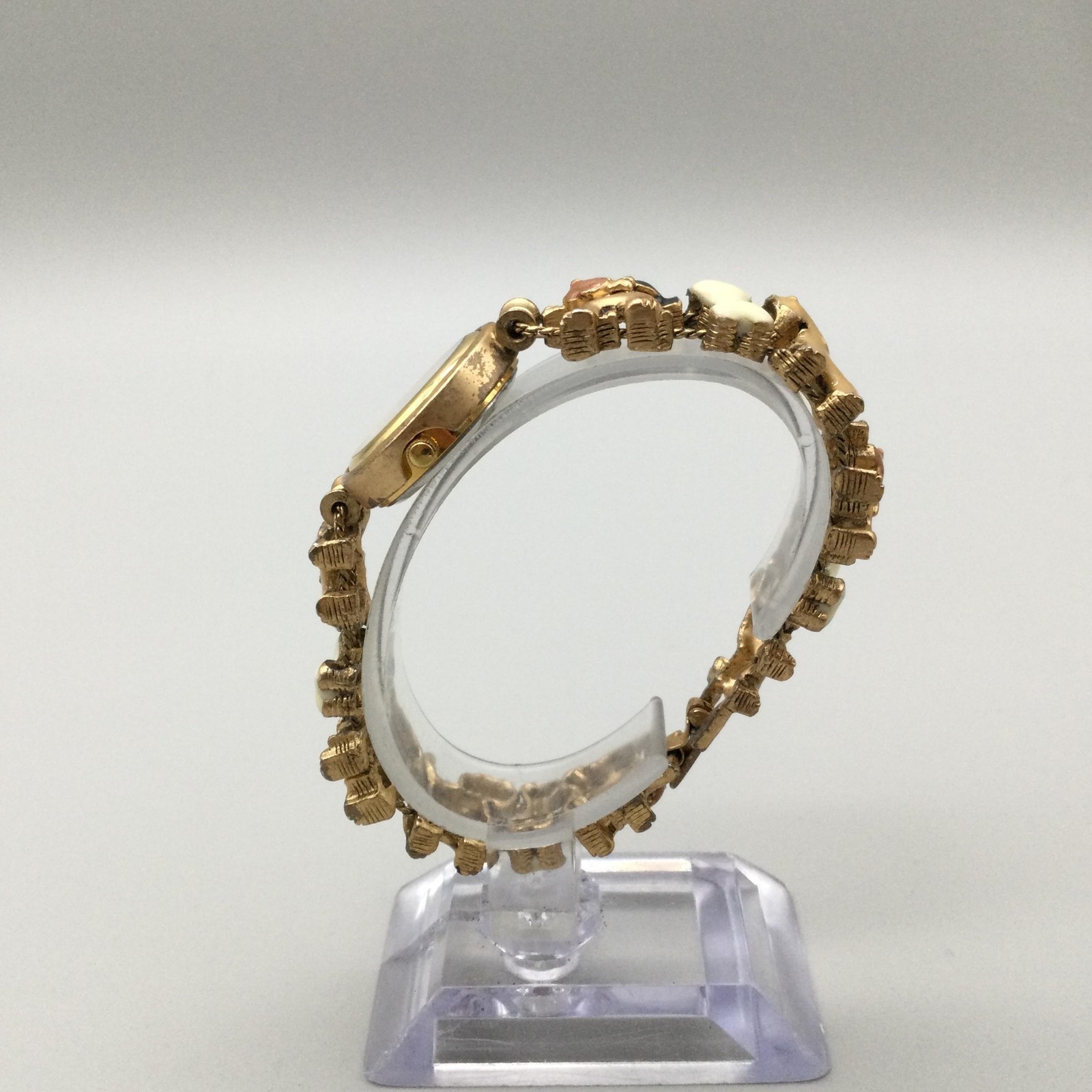 Vtg Jennie B Dog Watch 24mm Womens Slide Charm Bracelet New Battery 7.5″