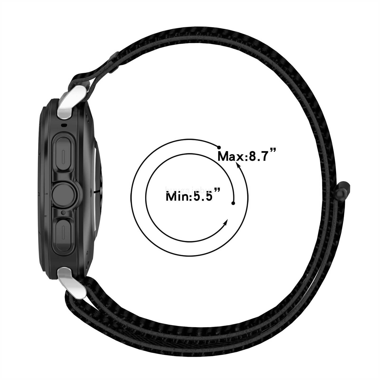 For Samsung Galaxy Watch 7 Ultra 47mm Woven Nylon Fabric Strap Bracelet Band