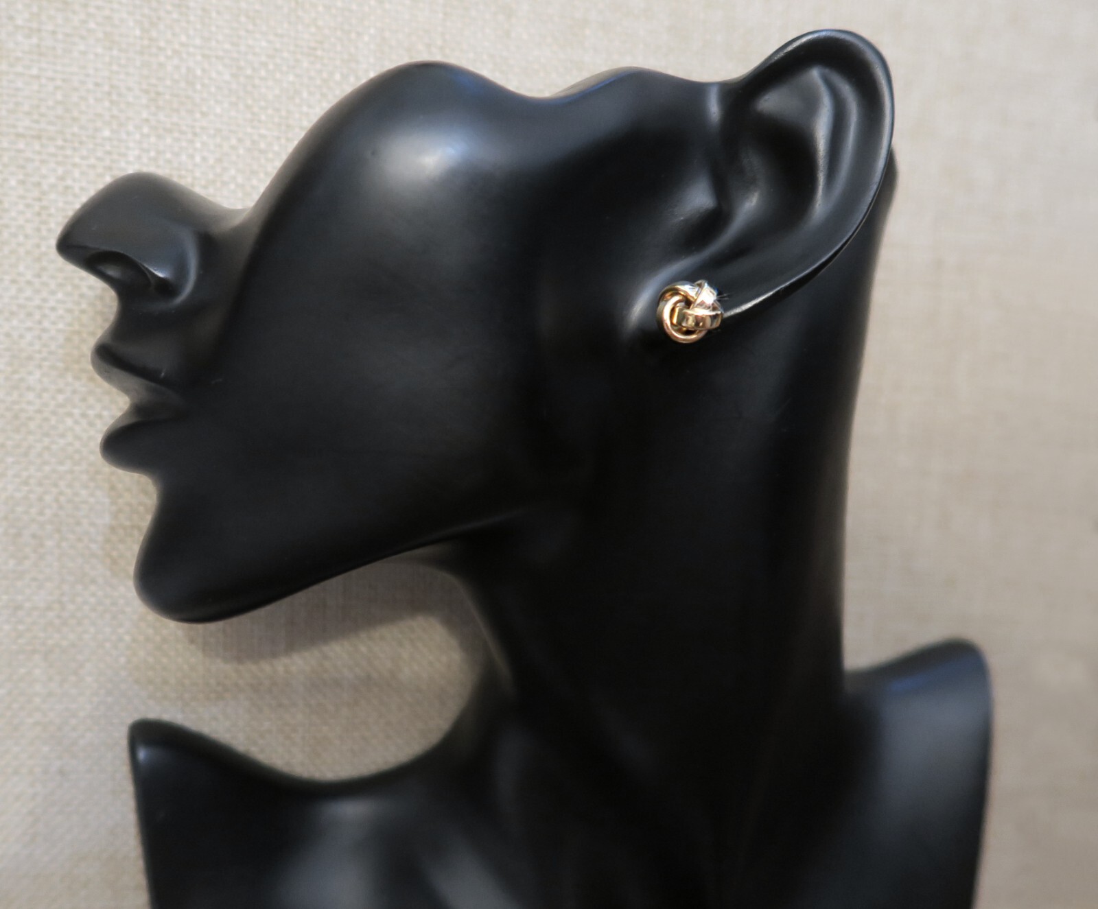585 REAL GOLD *** stud earrings knot 10 mm Ø