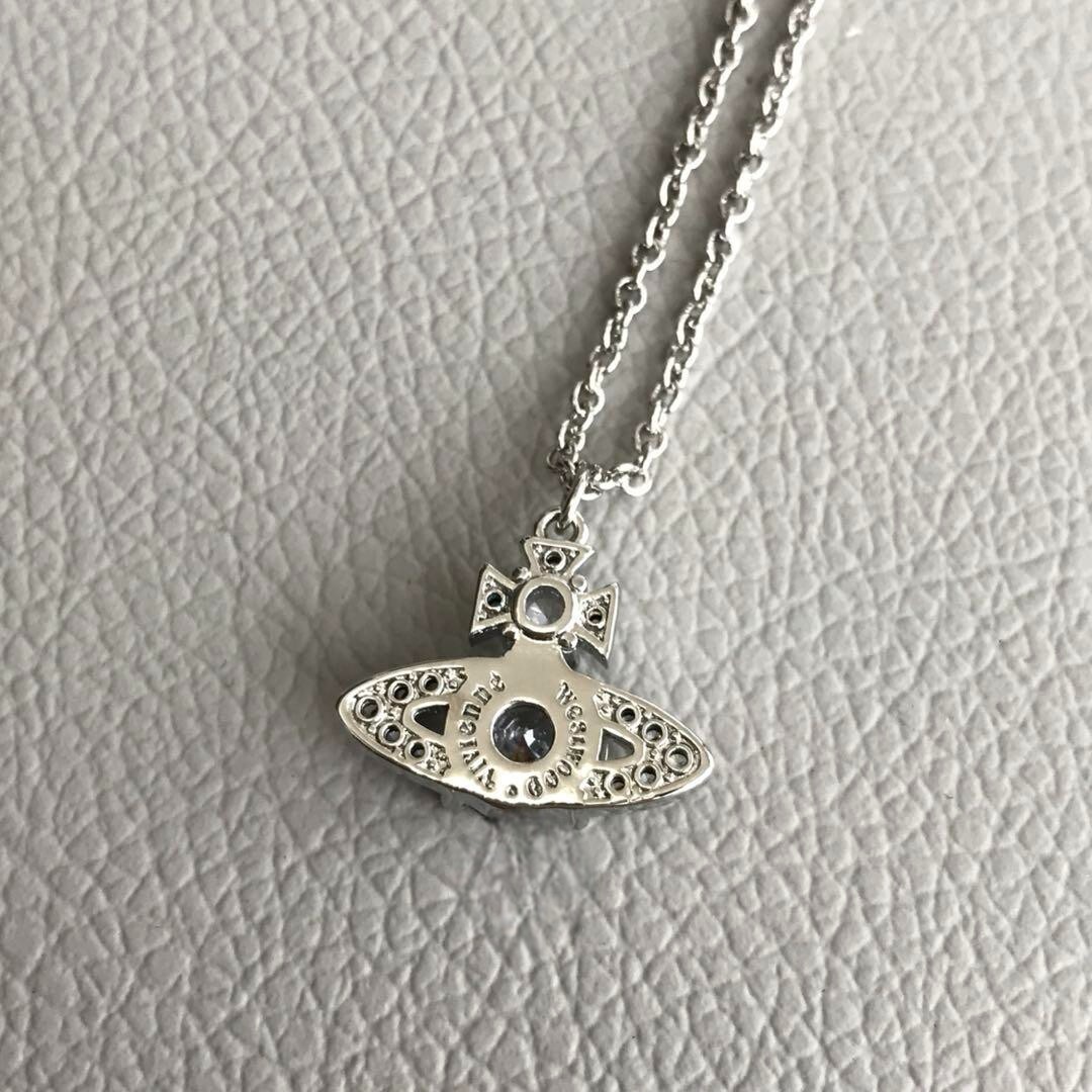 Vivienne Westwood Necklace Petite Orb Rhinestone Women fashion Accessory Silver