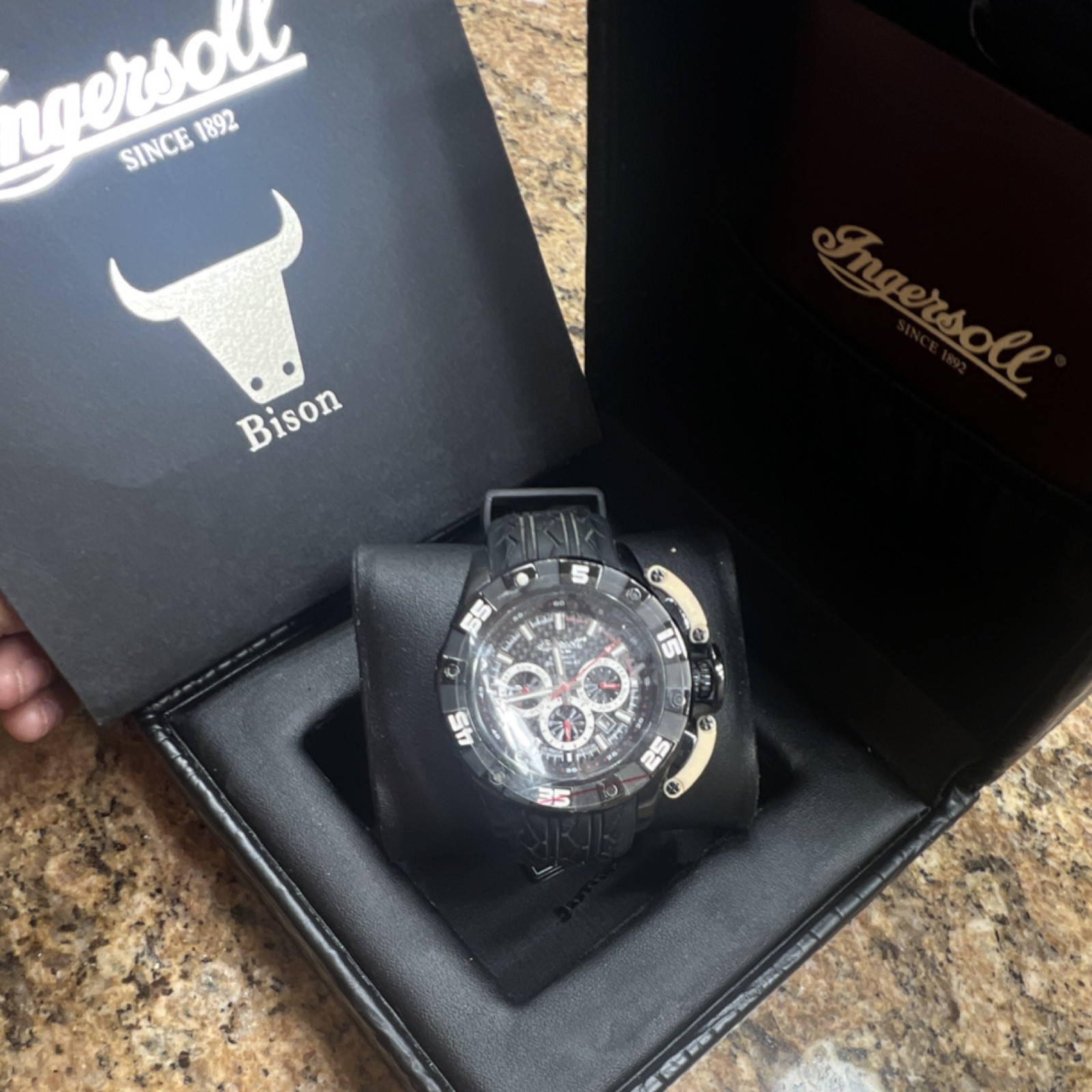 Ingersoll Bison No. 40 Men’s Quartz Chronograph Limited Edition 50mm Black Box