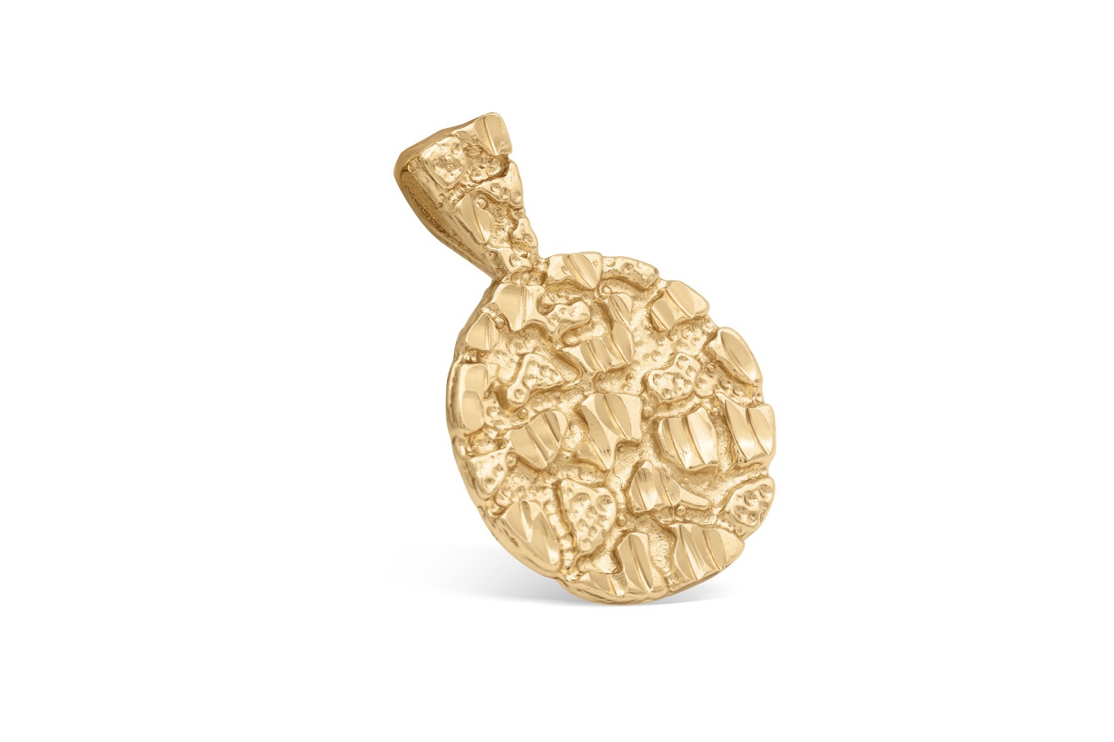 Gold Nugget Necklace, Medium Nugget Necklace, 14k Heavy Plated Gold, 25mm Nugget