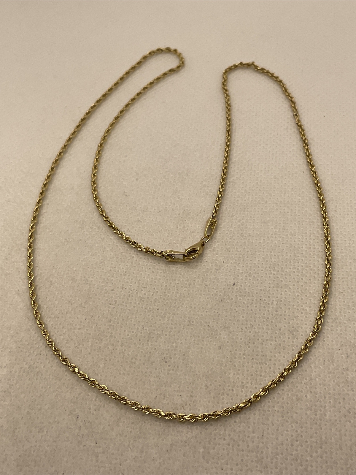 14K Yellow Gold Diamond Cut 1.7mm wide ROPE Chain Necklace 21.75” long 2.9gr.
