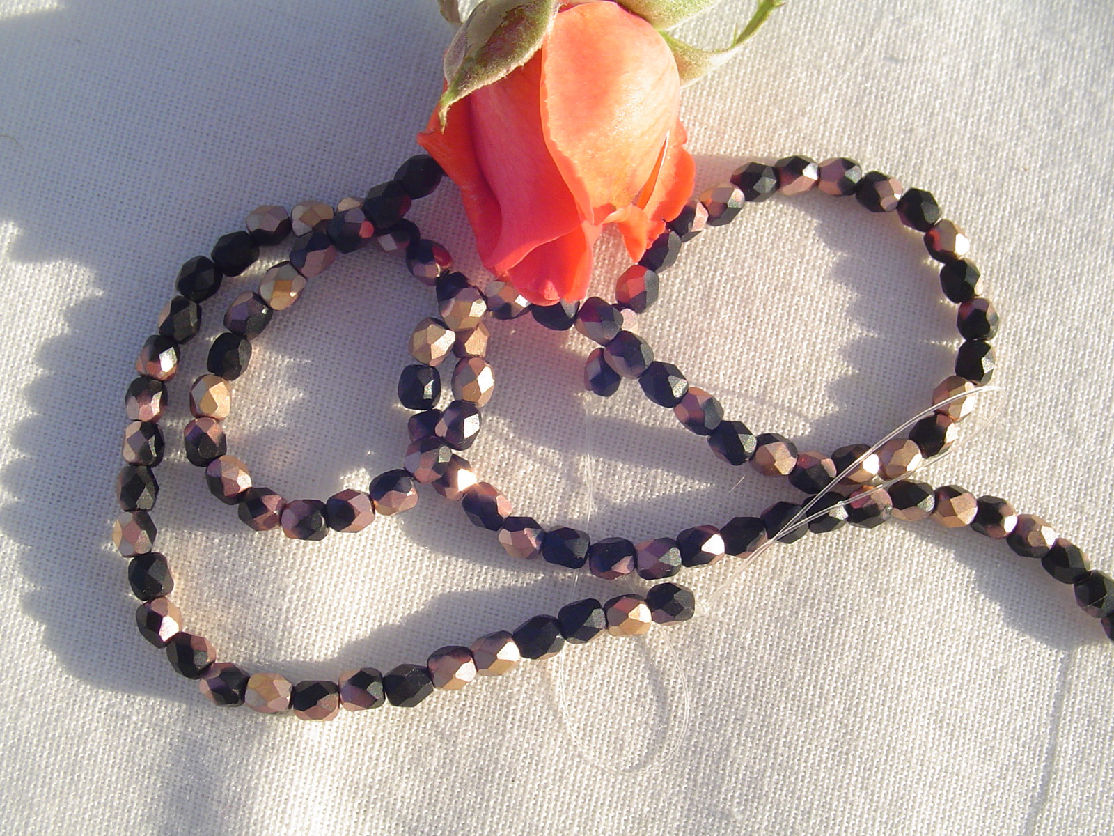 Czech Fire Polished Beads 3mm 40-Matted-Apollo Jet Craft Jewelry /100 pieces