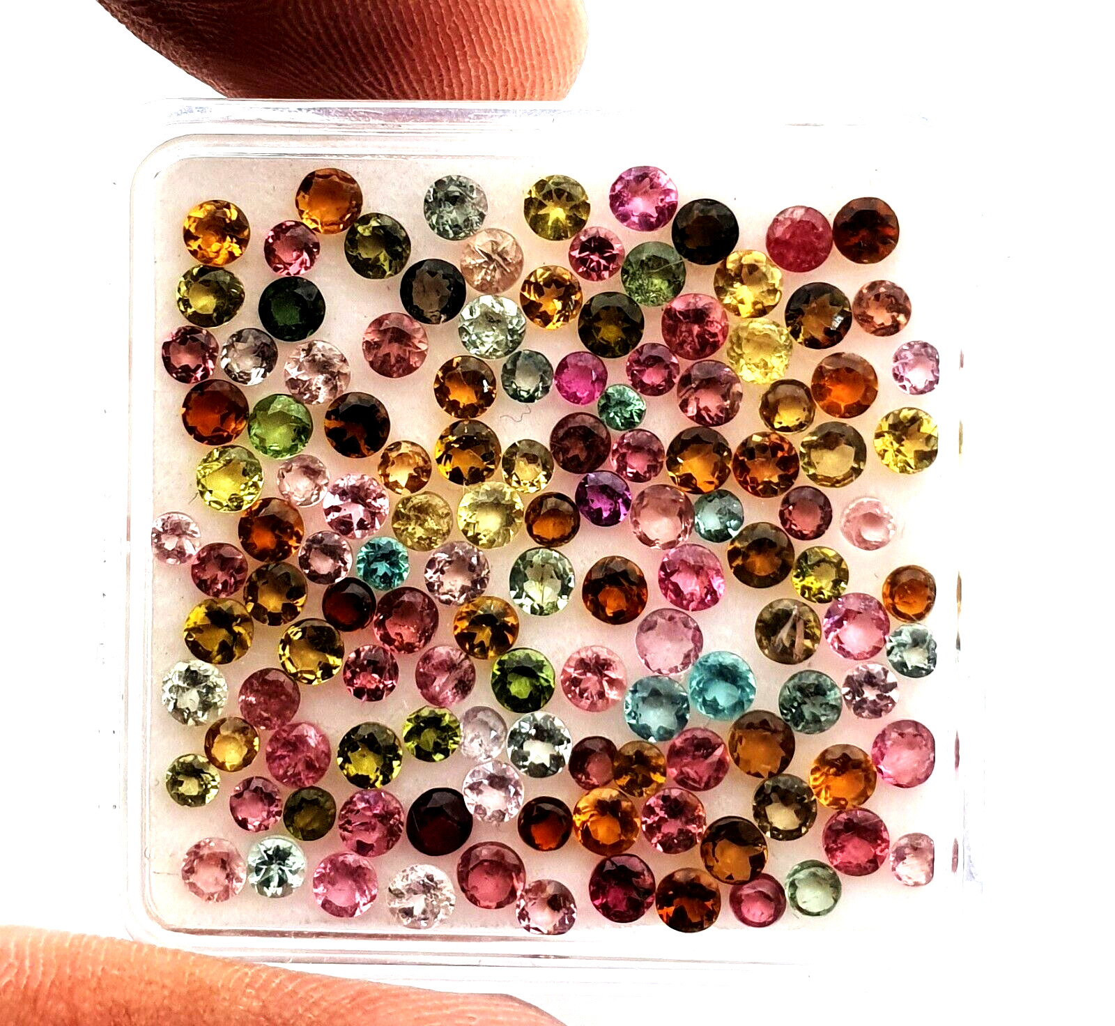 Natural Multi Tourmaline Round Cut Loose Gemstone Lot 70 Pcs 2.50-2.75 MM 5 CT
