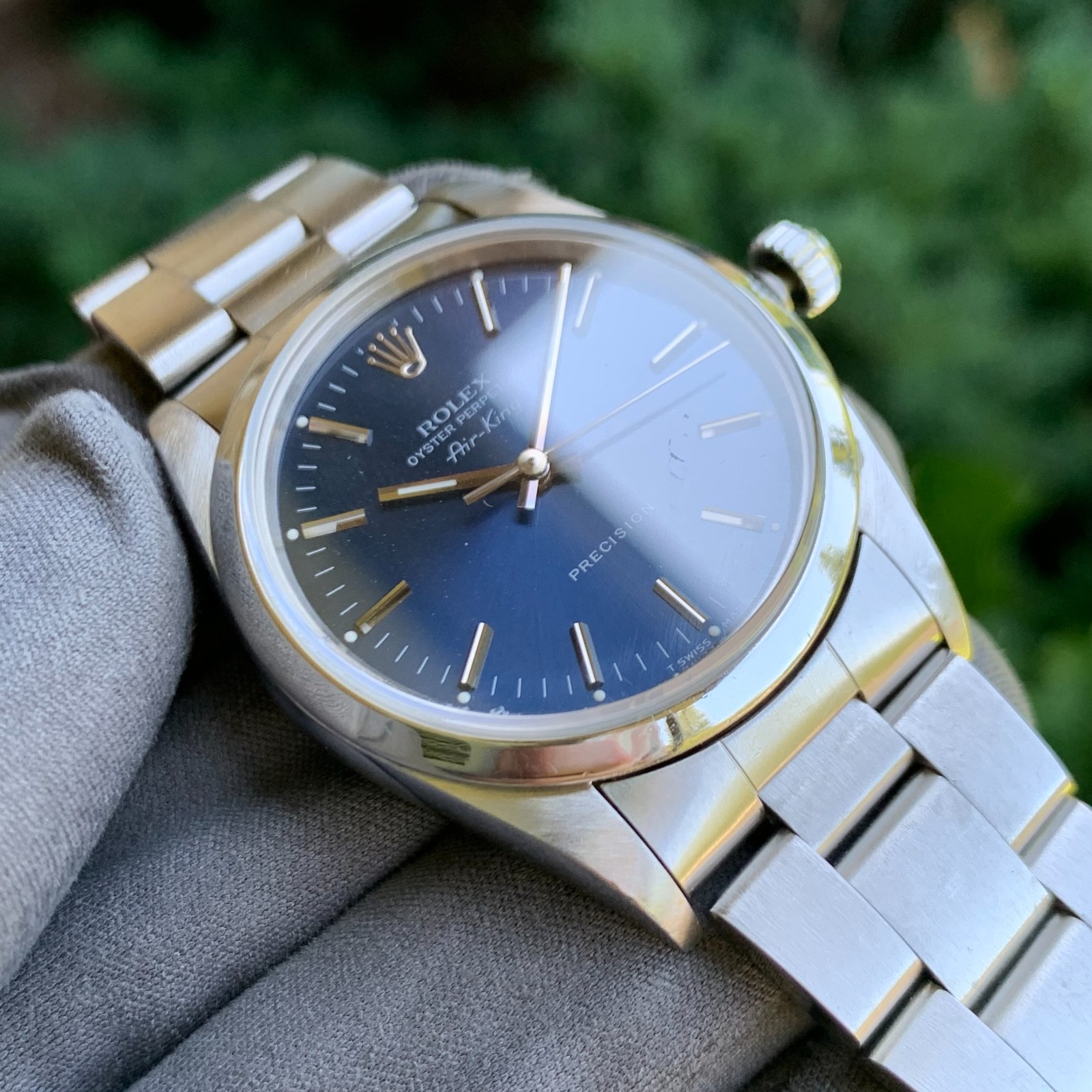 1993 Rolex Air-King Oyster Perpetual Precision Ref. 14000 Blue Dial Box & Papers