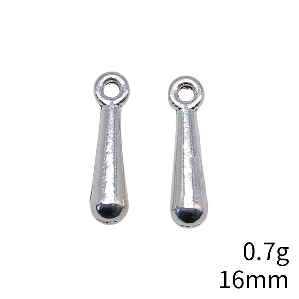 25/60PCS Antique Silver Tone TEARDROP 3D Charm 4X16mm XCS98-13014