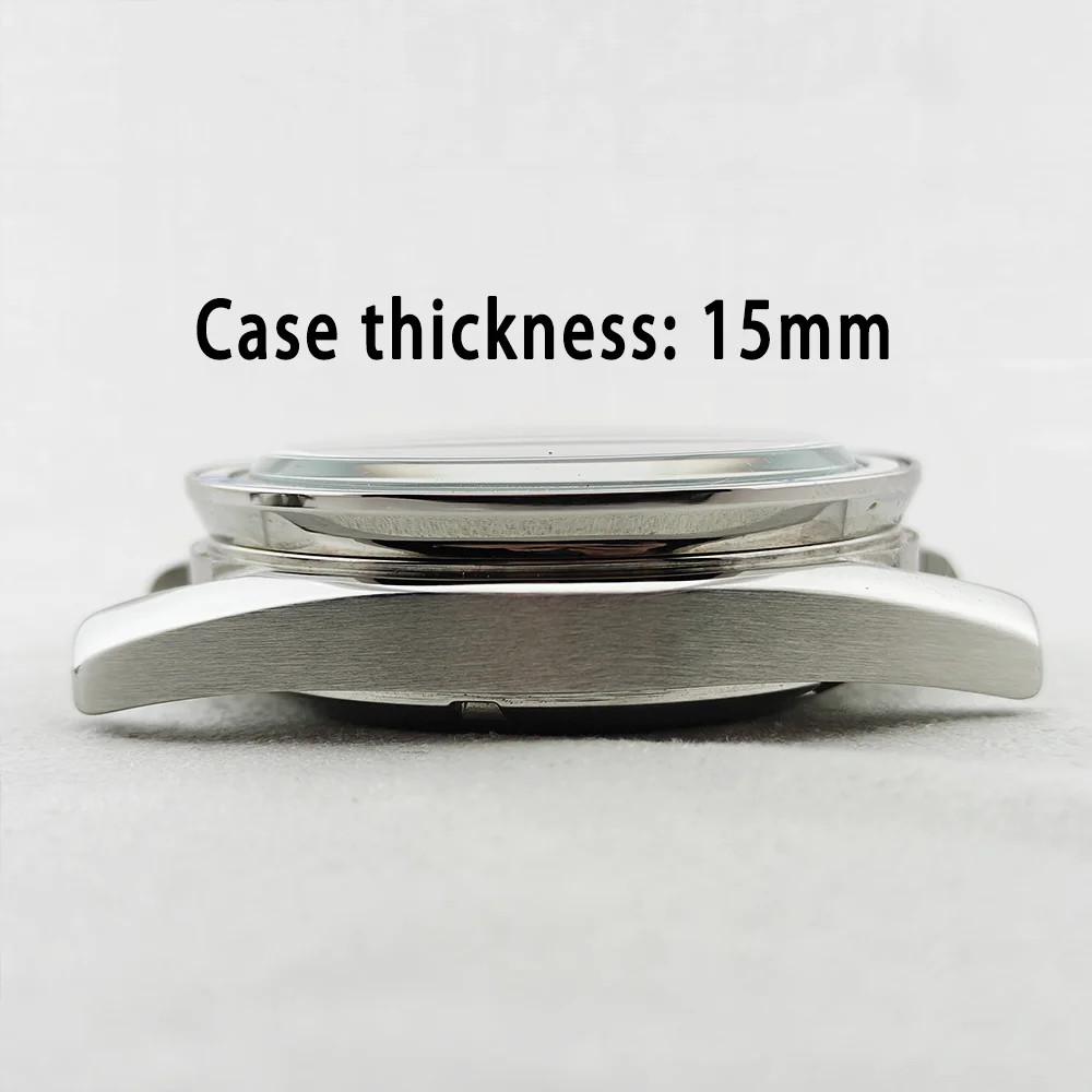 39.7mm VK63 Watch Case Metal Waterproof Moon Back Fit for 20mm Strap