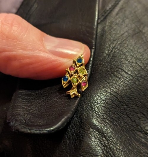 Single Pierced Earring Yellow Gold Plated Multi Gemstone TREE