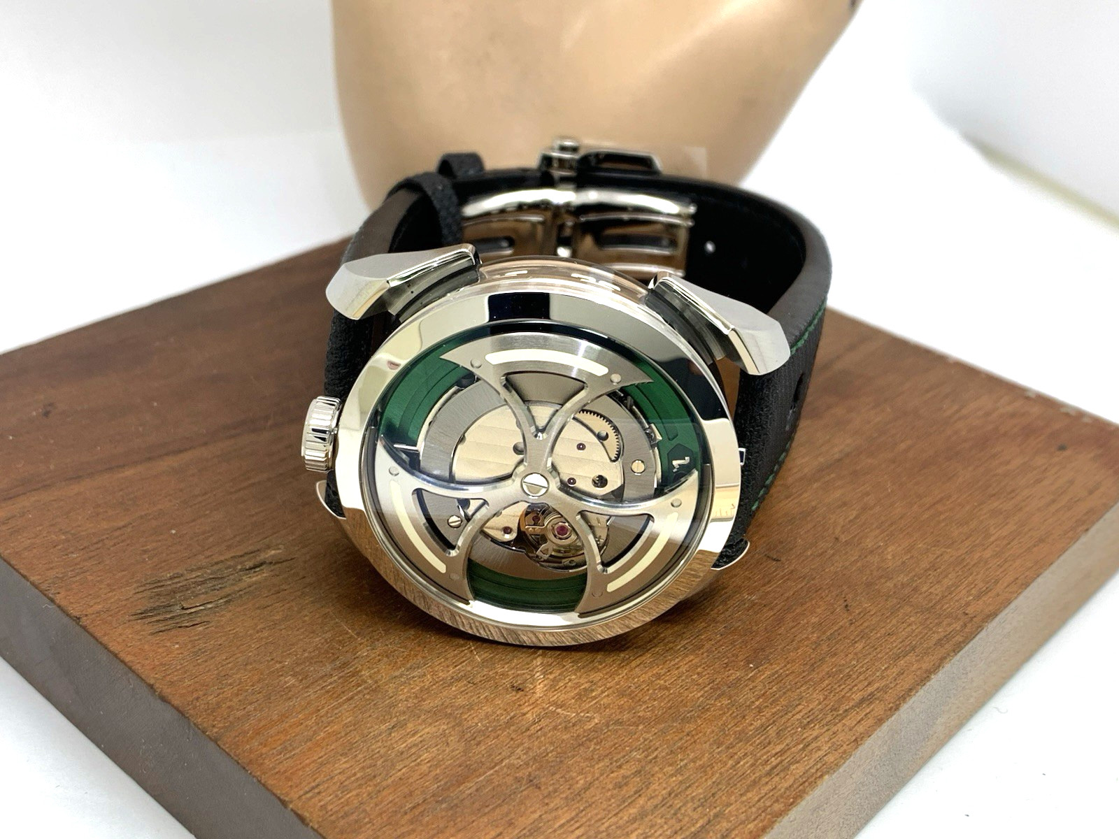MB&F M.A.D Edition Men’s Watch Swiss Automatic Green Skeleton Dial Rubber Strap
