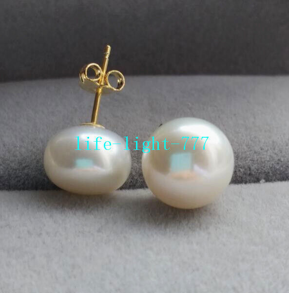 Wholesale AAA Akoya 9-10mm White Pearl Earrings 14k Gold Limited Time Promotion!