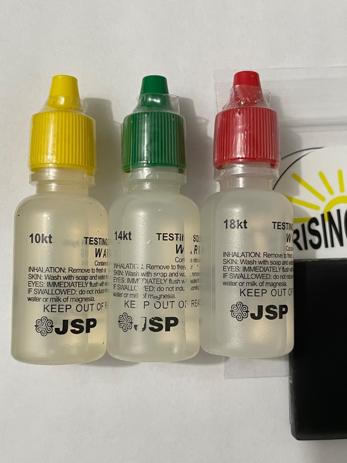 JSP Gold Testing Acid 10K 14K 18K+ Silver Test Kit Scratch stone & Neutralizer