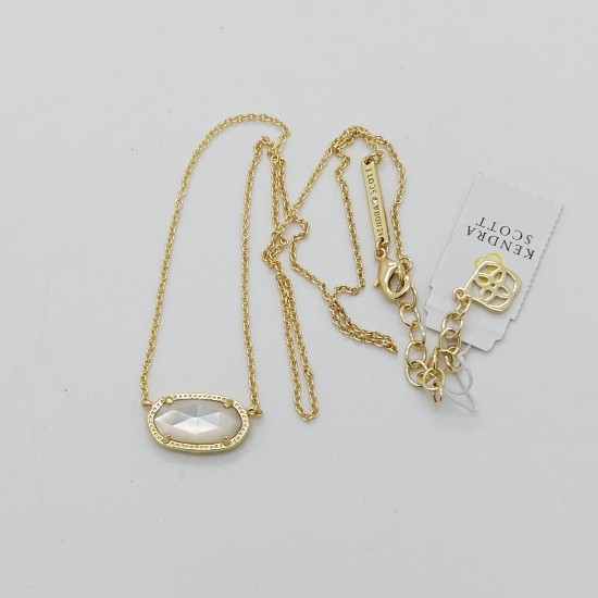 New Kendra Scott Elisa Gold Pendant Necklace In Ivory Pearl
