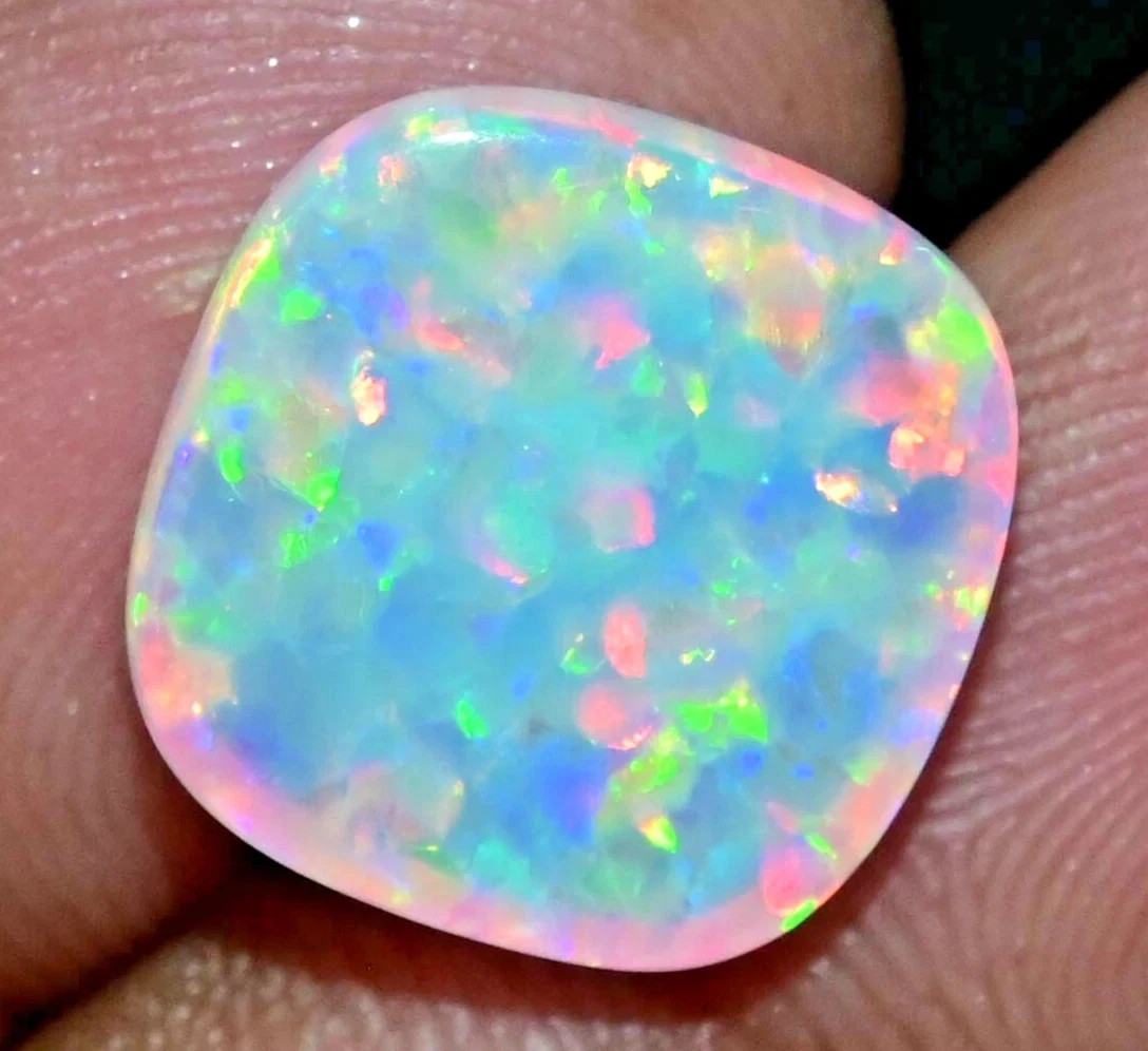 Natural Play of Color Ethiopian Fire Opal 4.50 Ct Cabochon Certified Gemstone