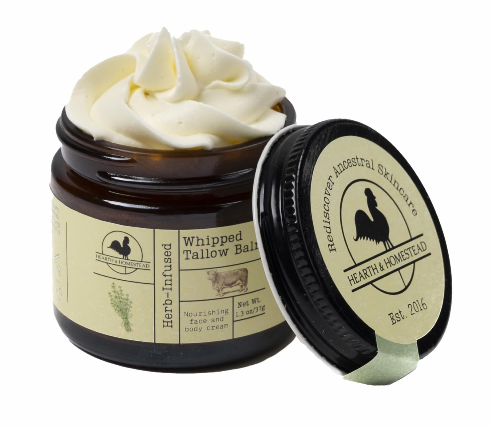 Hearth & Homestead Organic Whipped Tallow Balm – Unscented 1.3oz – Eczema/Rosace