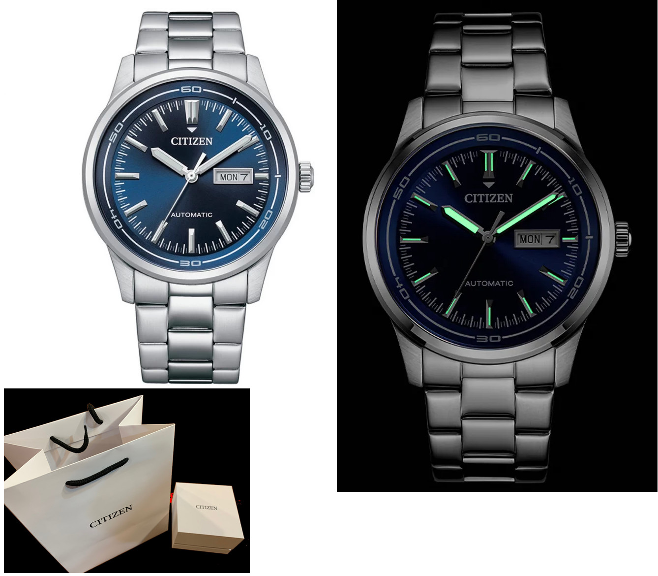 new Citizen Ø42mm automatic mechanical NH8400-87L Blue Dial see thru case back