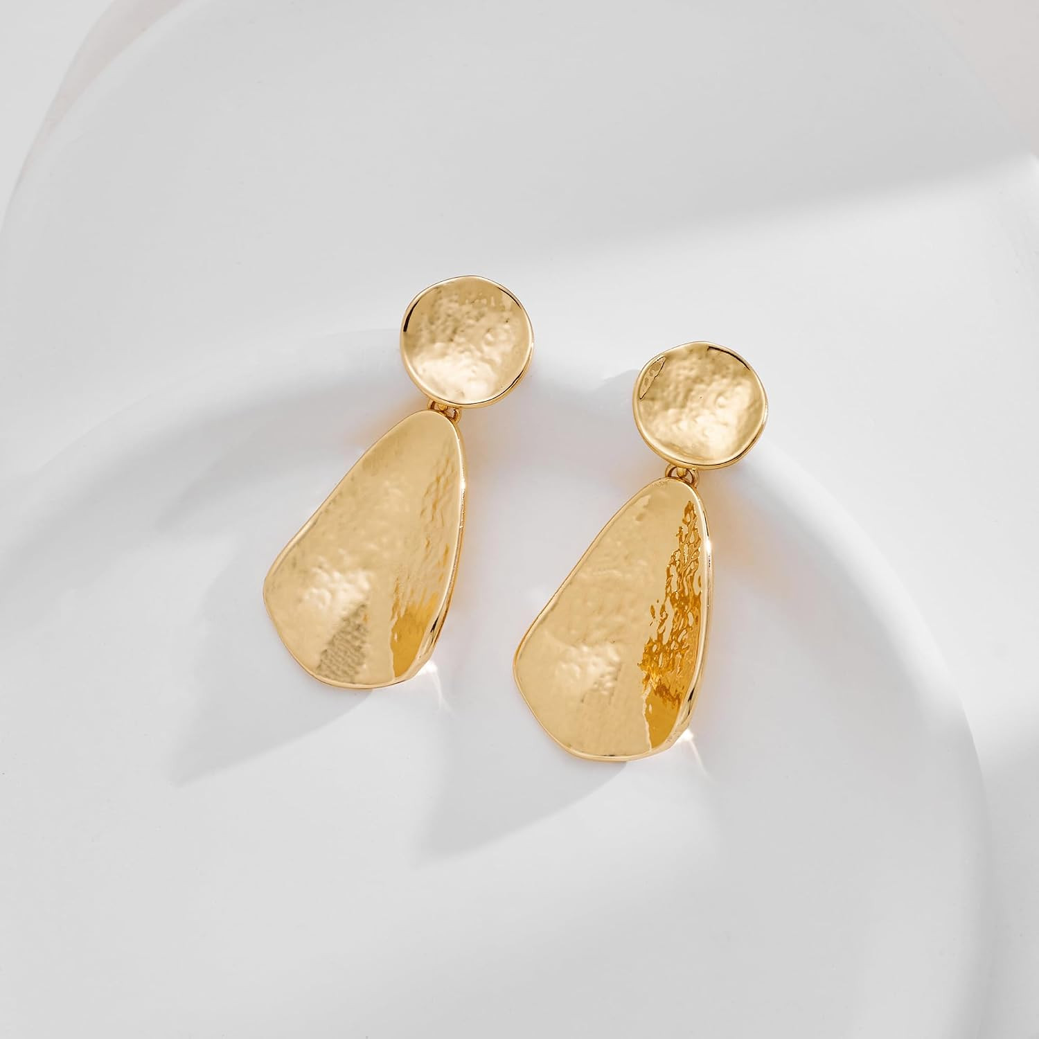 Gold Plated Earrings for Women Geometric Chunky Dangle Earring Trendy Silvery Tw