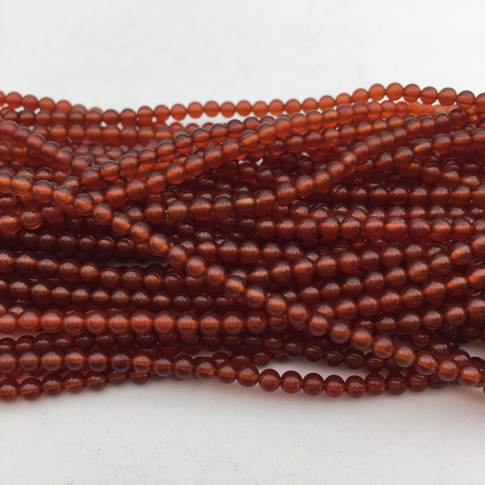 Carnelian Smooth Round Gemstone Beads 3mm Approx 15.5″ Strand