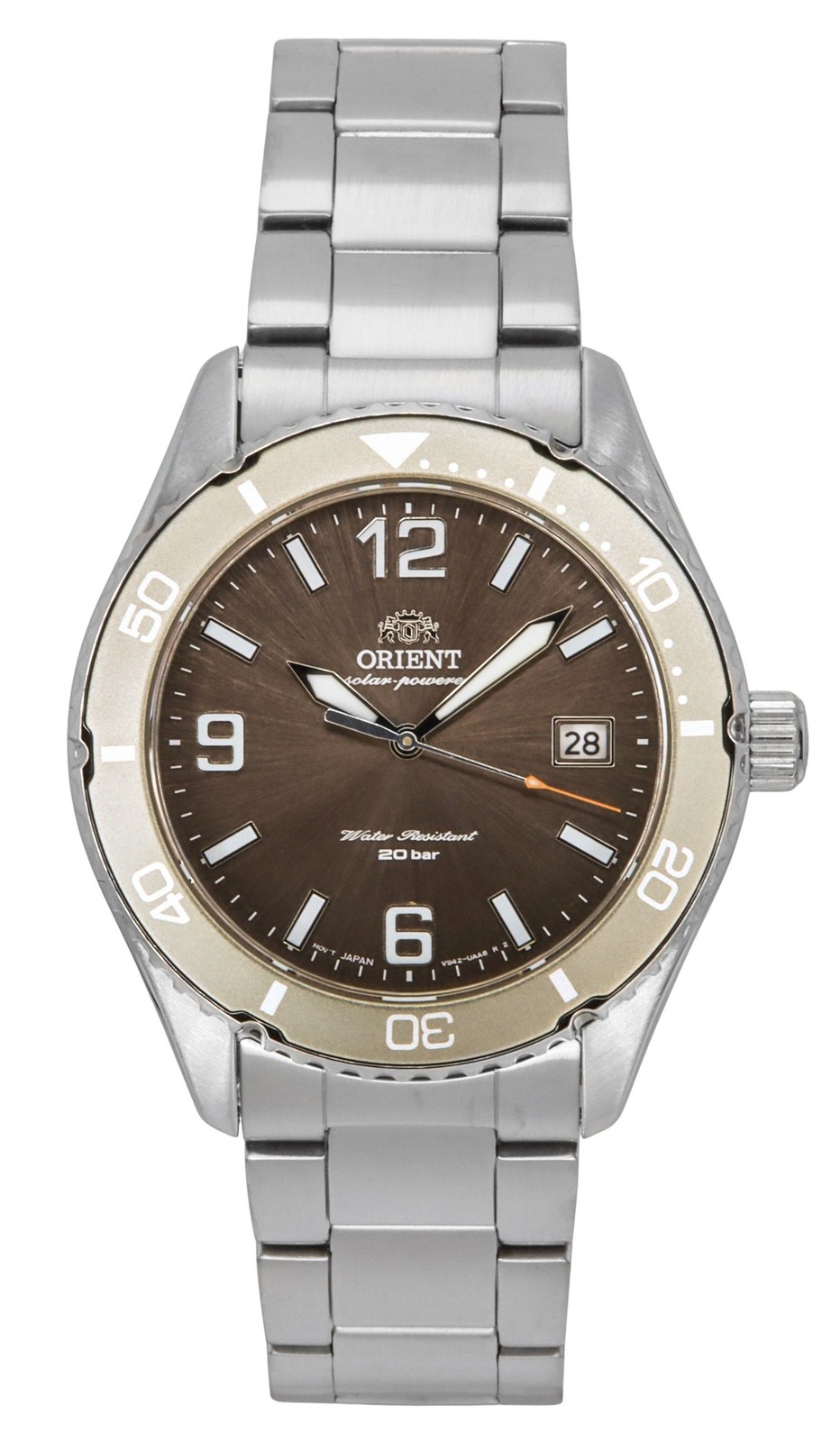 Orient Mako III Stainless Steel Brown Dial Solar Diver’s RA-WJ0004Y Men’s Watch