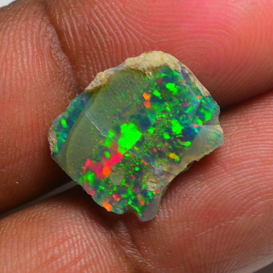 5.15 Cts Natural Black Ethiopian Opal Rough, Fire Opal Gemstone, Welo Opal Raw