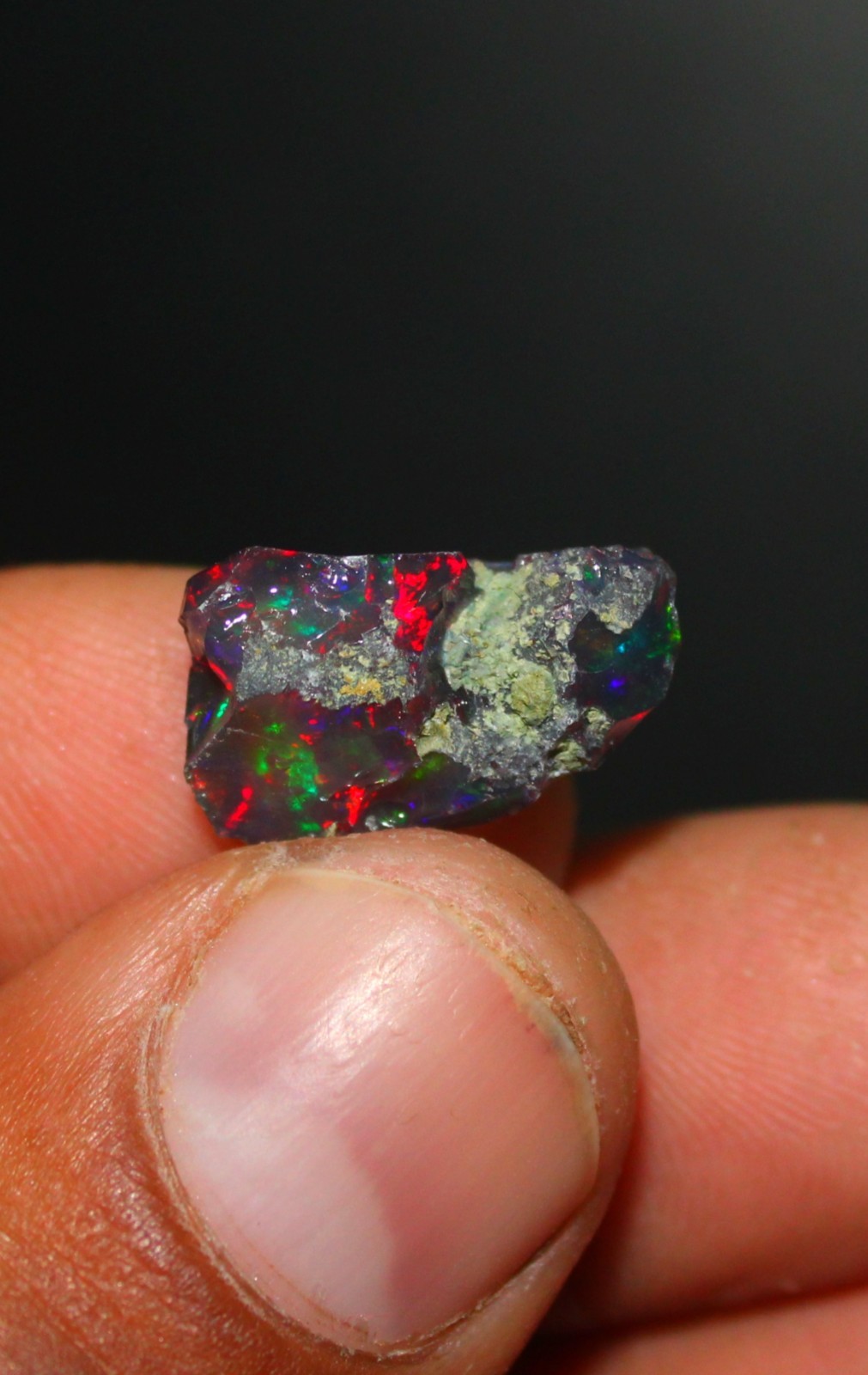 4.90 Ct Natural Black Ethiopian Opal Rough Welo Fire Dry Raw Opal Jewelry Making