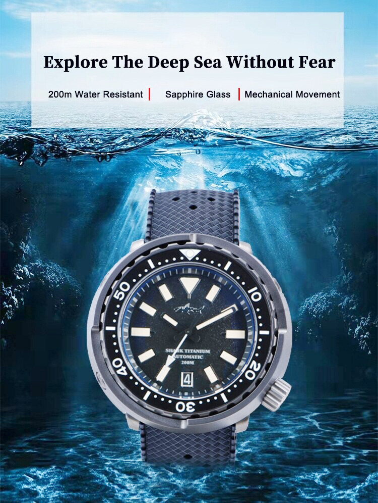 Heimdallr Sharkey TITANIUM TUNA Sand Texture Dial NH35 Dive 200M Automatic Watch