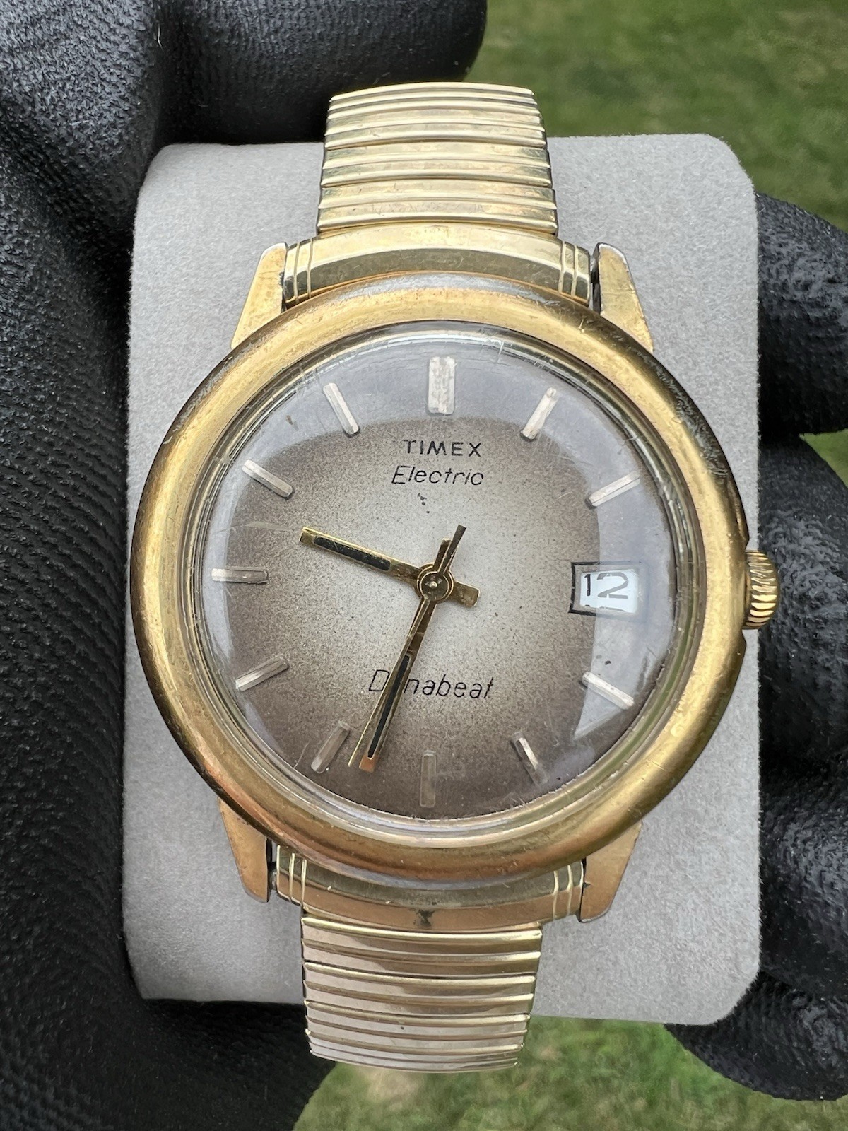 Vintage Timex Dynabeat Electric Expansion Bracelet Men’s Watch – Needs Battery