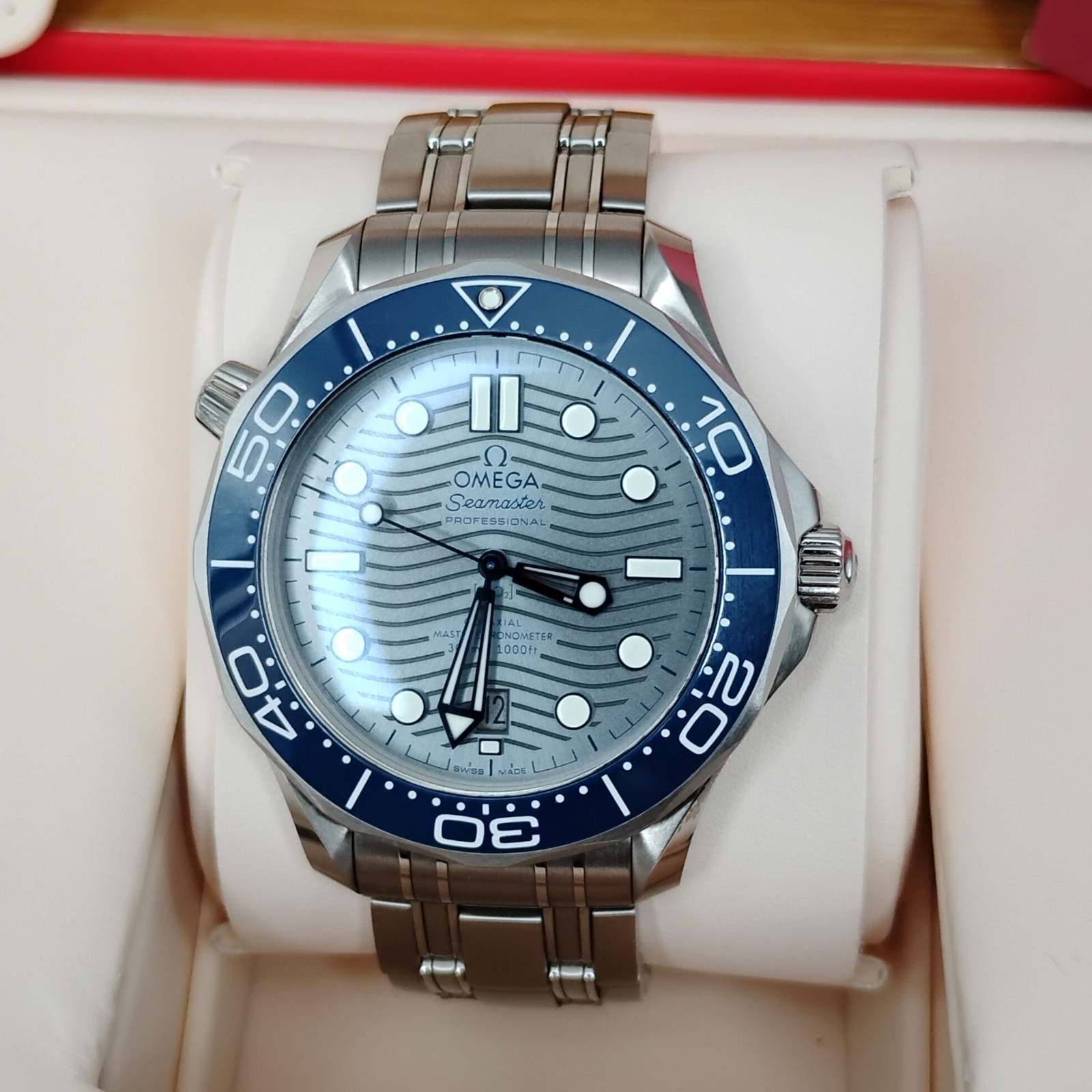 2024 OMEGA Seamaster Diver 300M Blue Gray Steel 42MM 210.32.42.20.06.001 FullSet