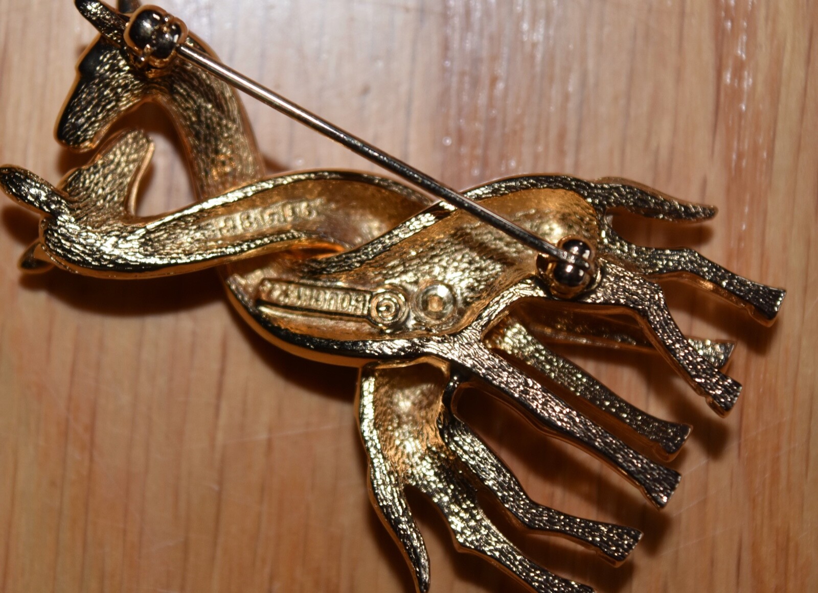 VTG Boucher Giraffe Pin Brooch 2 Giraffes Intertwined Necks Love Numbered