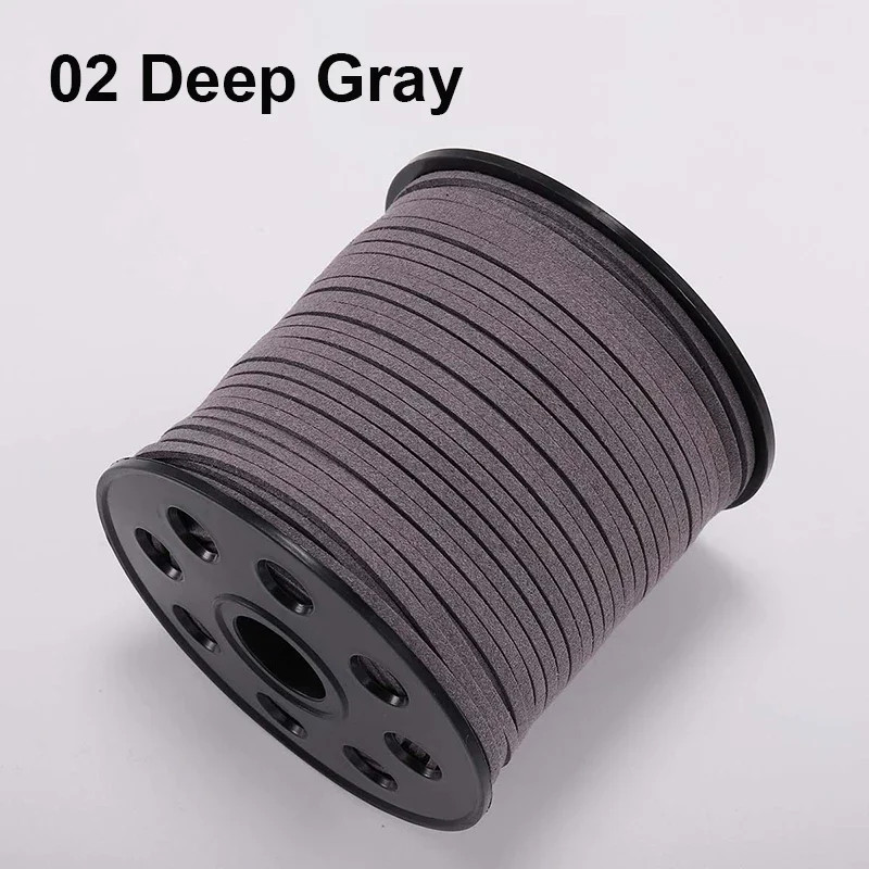 100 Yard Faux Leather Cord String 3mm Flat Suede Bracelet Necklace Jewelry