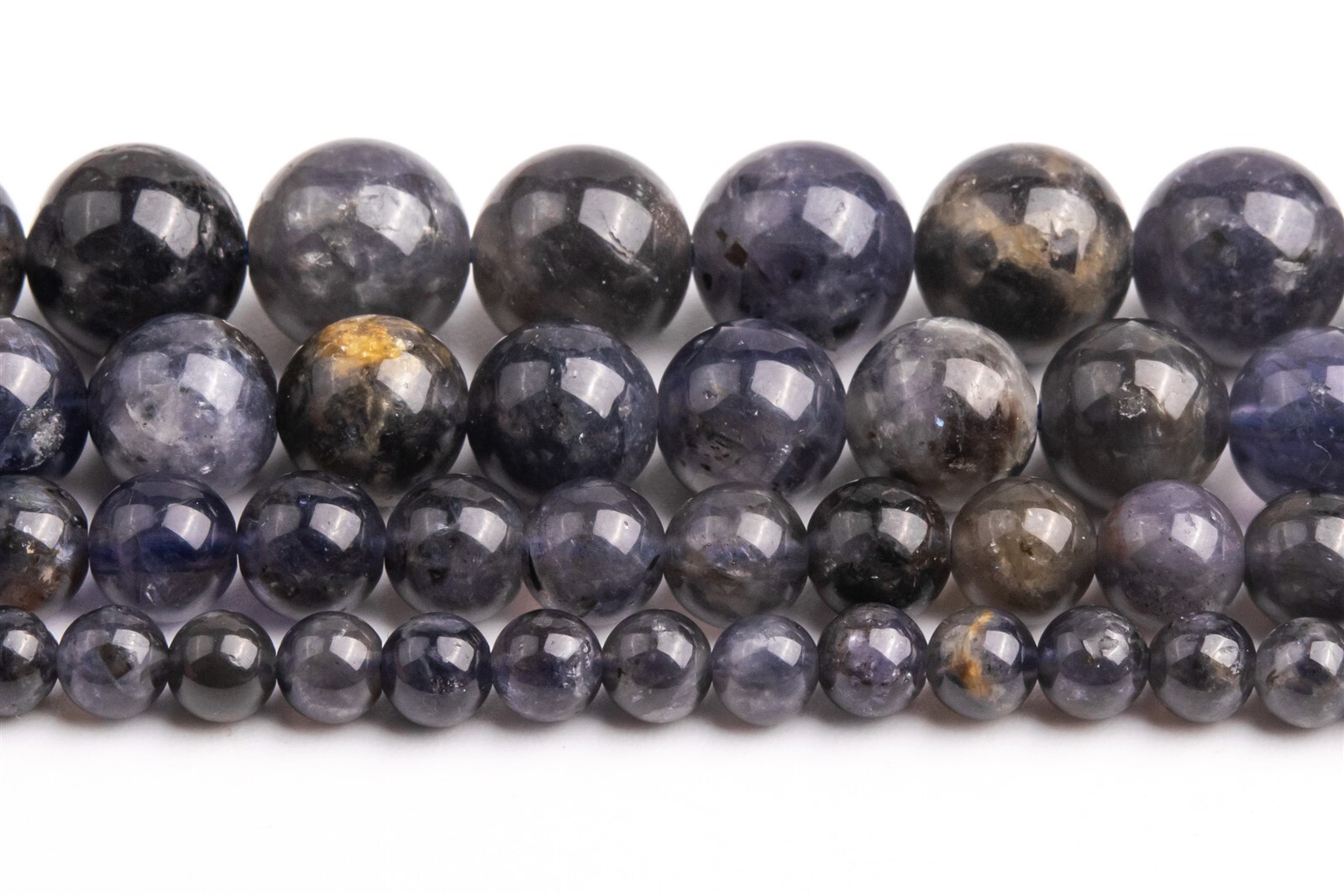 Genuine Natural Iolite Beads Grade A Round Loose Beads 4-5/6/8-9/12-13MM