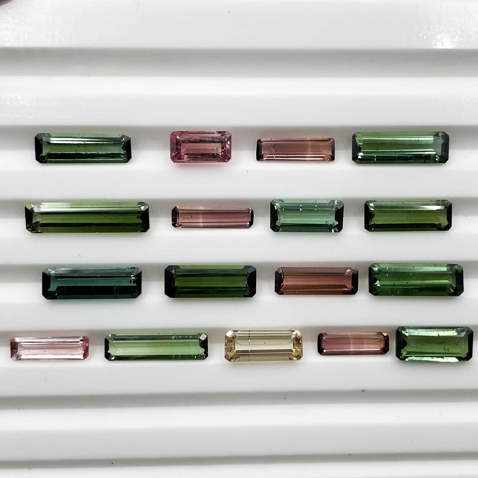 Natural Multi Tourmaline Octagon Cut Loose Gemstone Lot 14 Pcs 3*5-4*16 MM 10 CT