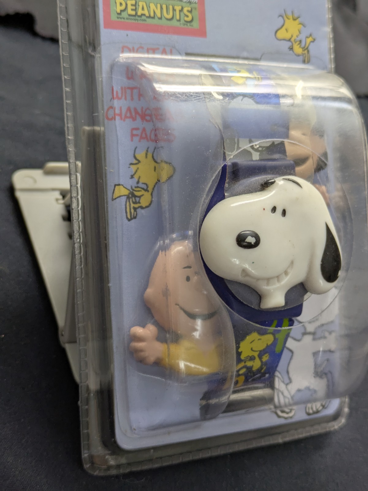 Vintage Peanuts Snoopy Digital Watch with Interchangeable Faces Blue EGC New