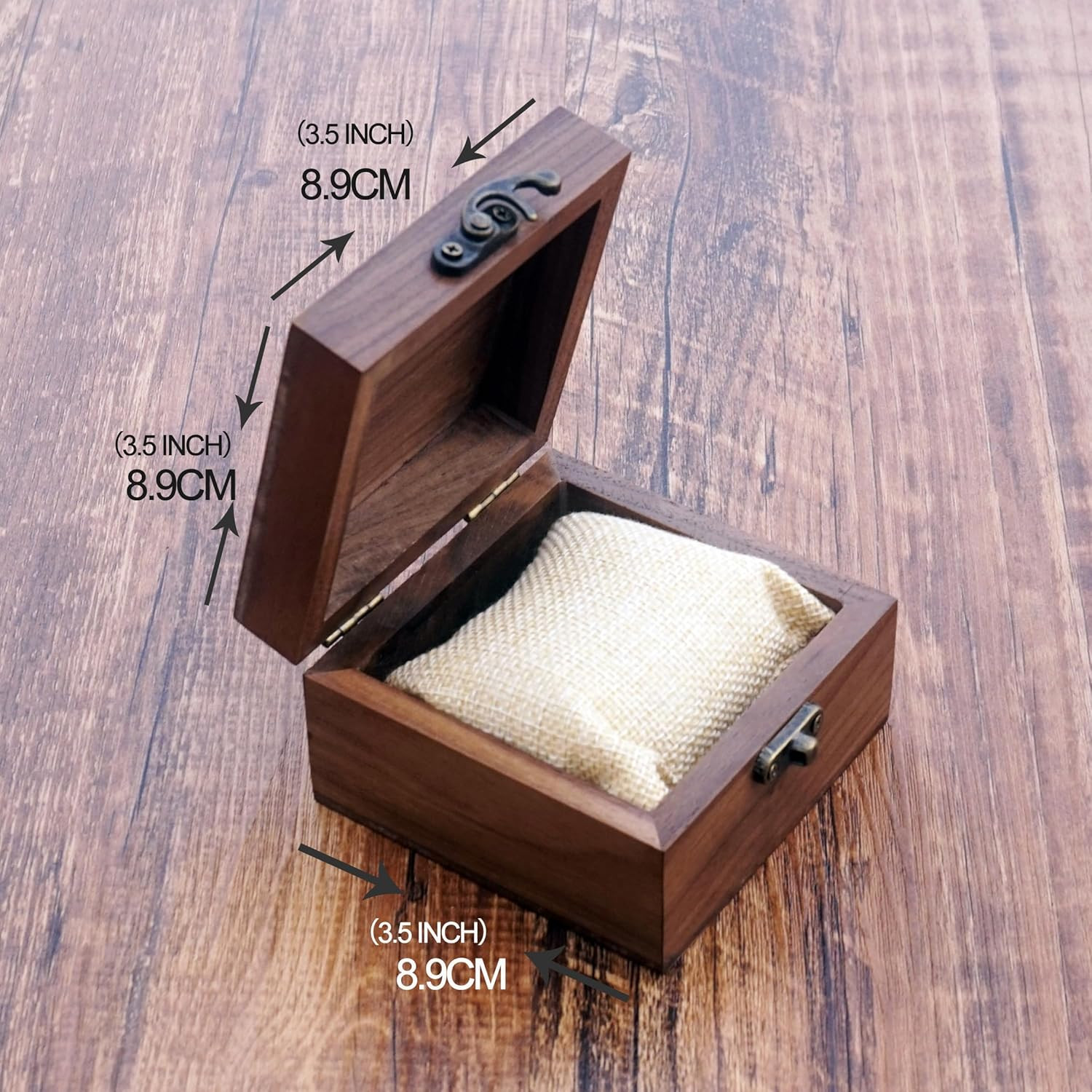 Walnut Wood Storage Box for Jewelry Watches Crafts Keepsake Gift