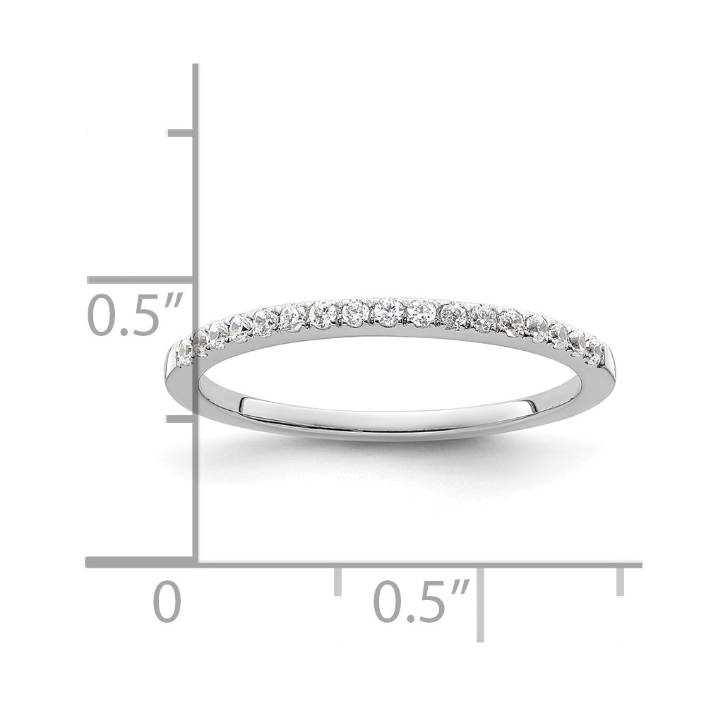 14k White Gold 1/6 carat Lab Grown Diamond Complete Wedding Band Ring Size 6