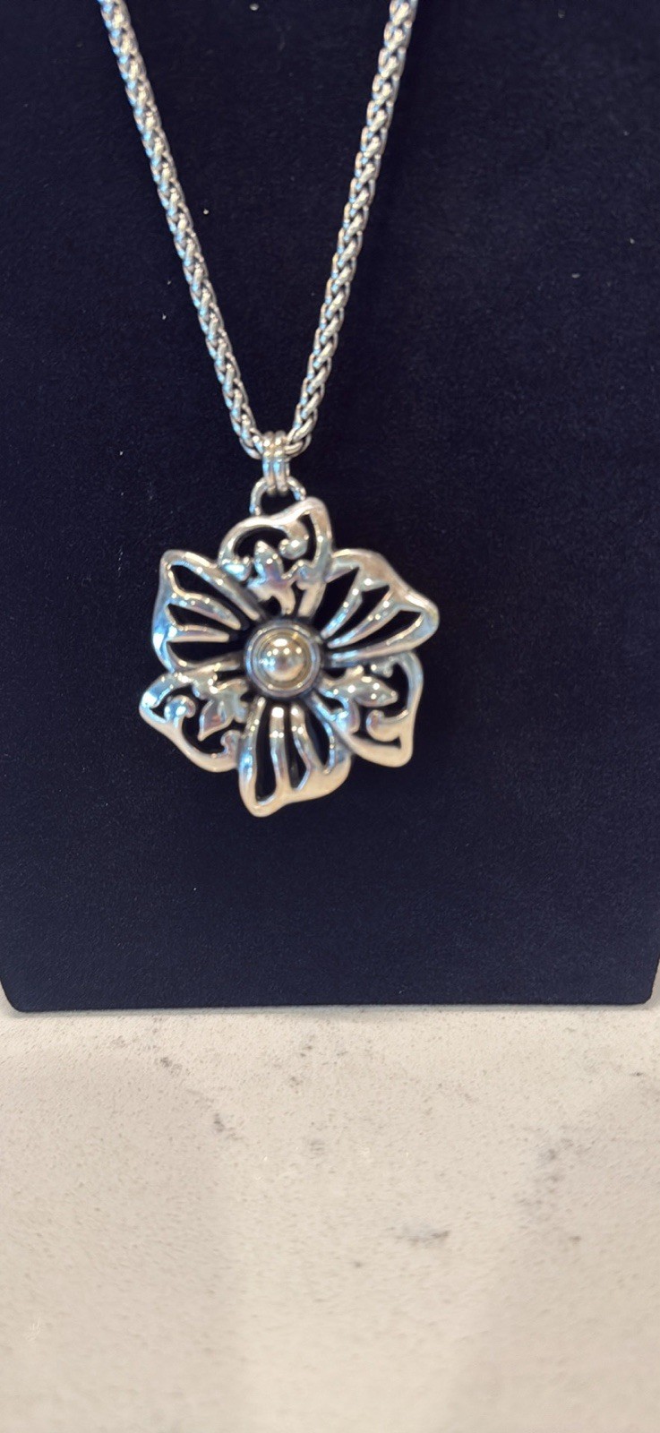 Brighton Flower Pendant Silver Toned Necklace