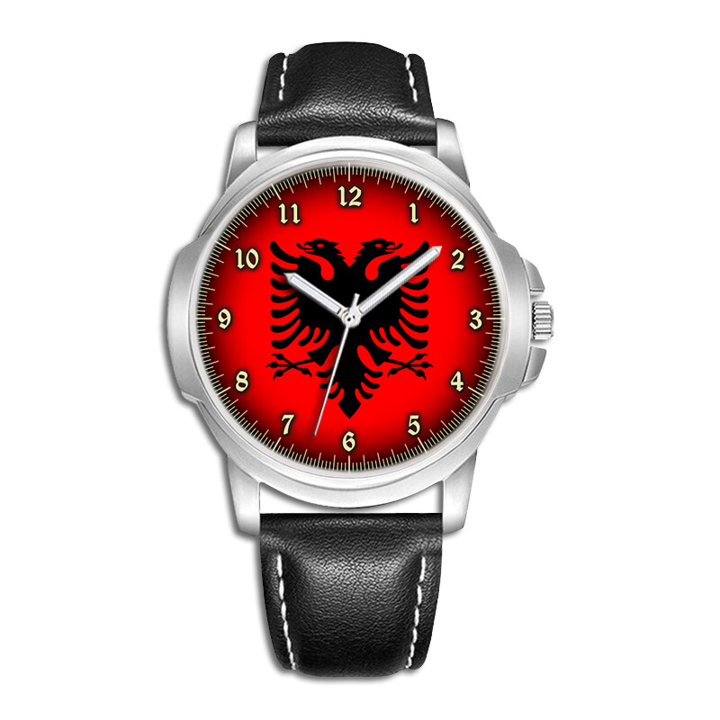 ALBANIA ALBANIAN FLAG EAGLE GENTS MENS WRIST WATCH BIRTHDAY BEST GIFT ENGRAVING