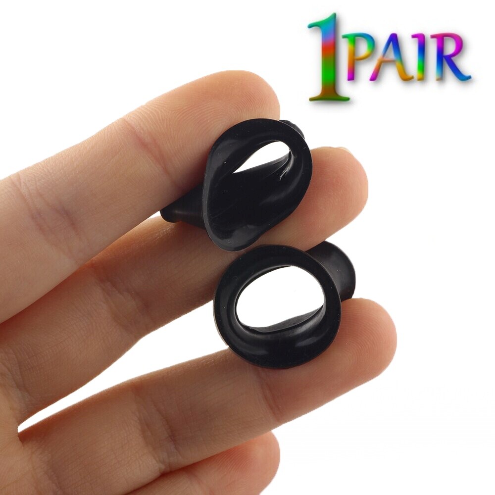 Pair 26MM-40MM SILICONE EARSKIN TUNNELS Double Flare Gauges Ultra Thin Ear 1211