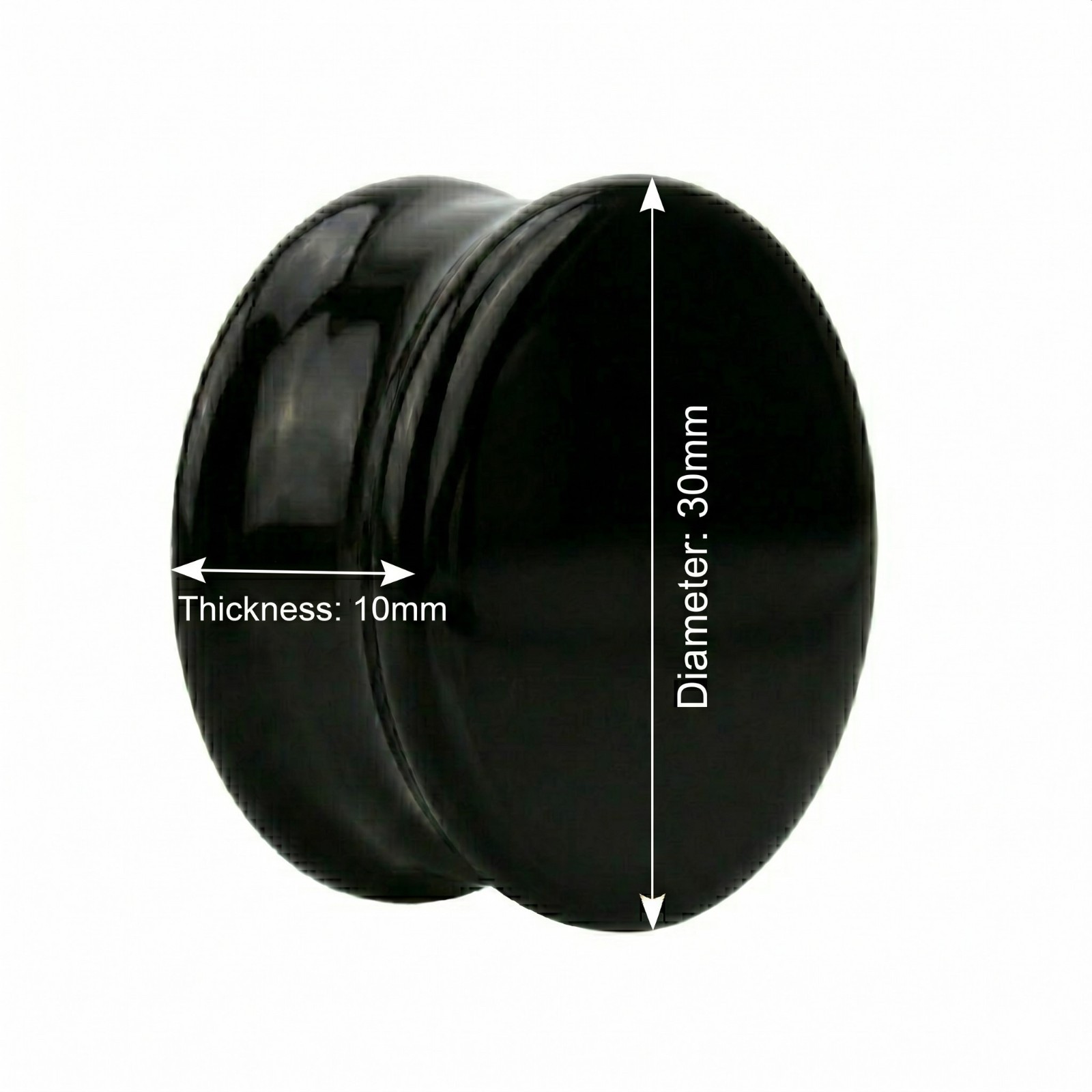 Pair Black Obsidian Stone Double Flared Plug Gauges 28,30,32,34 MM Expander E614