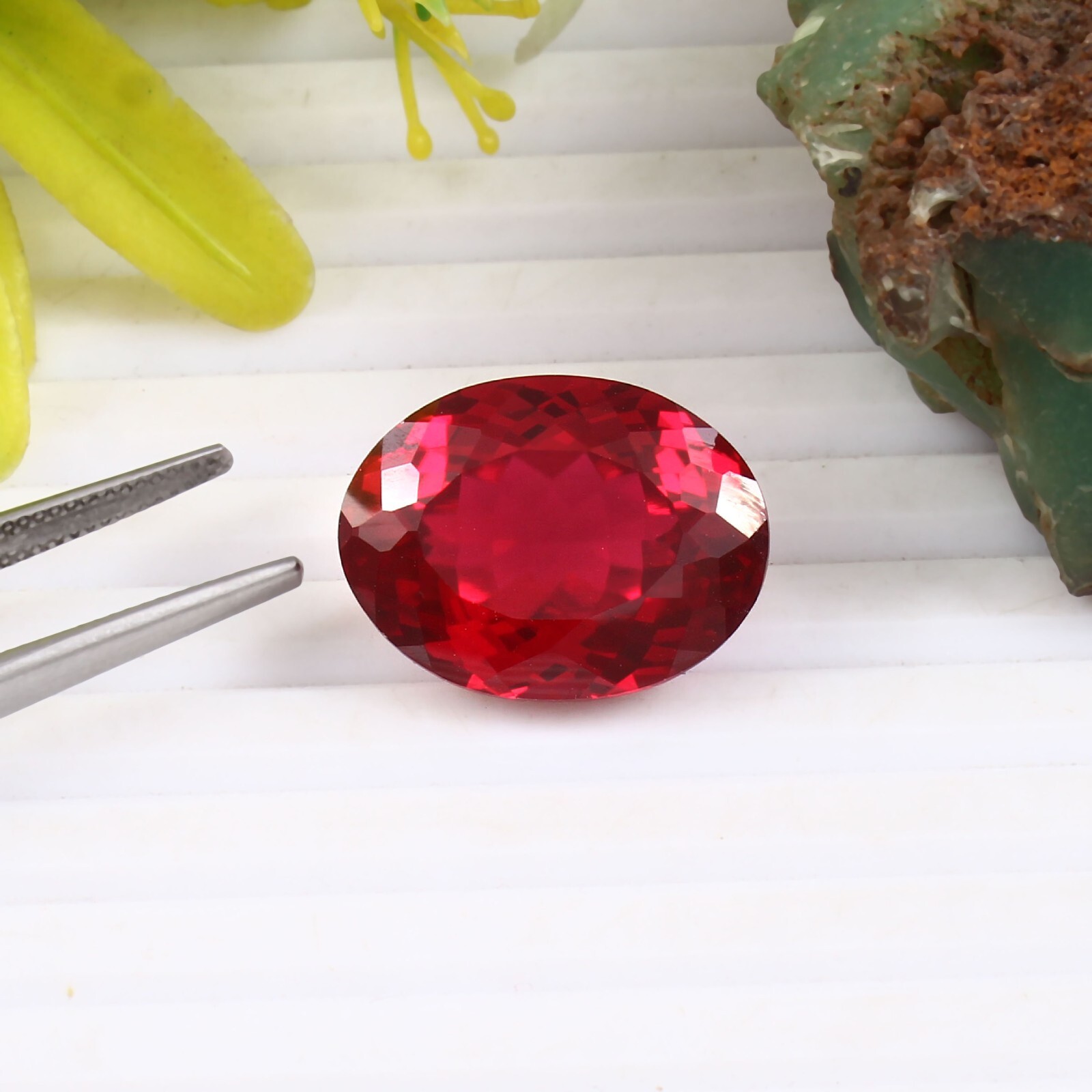AAA 24.90 Ct Natural Mozambique Blood Red Ruby Loose Oval Cut Gemstone 20×15 MM