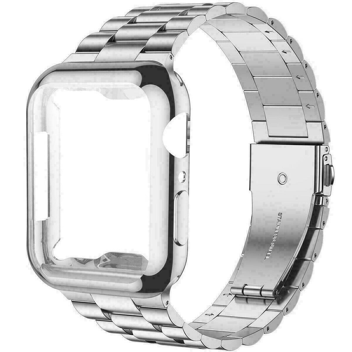 For Apple Watch Series 6 5 4 3 2 1 SE 38 40 42 44mm Metal iWatch Strap Band Case
