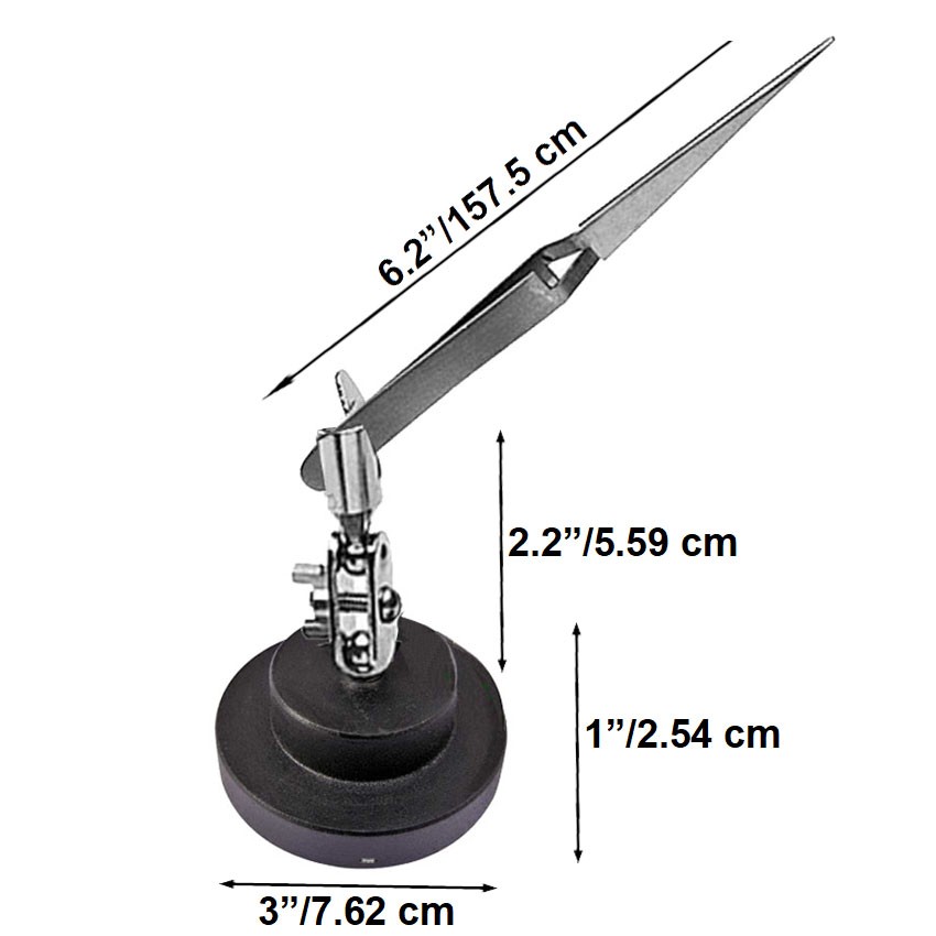 Third Hand Base & Cross Locking Tweezer 3rd Helping Jewelry Soldering Bench Tool